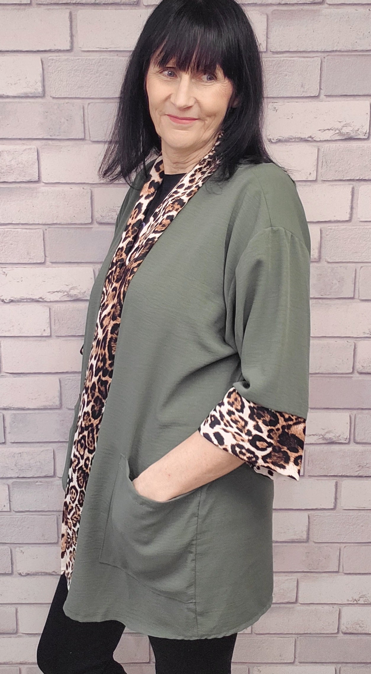 Leanne Lightweight Jacket With Leopard  Print