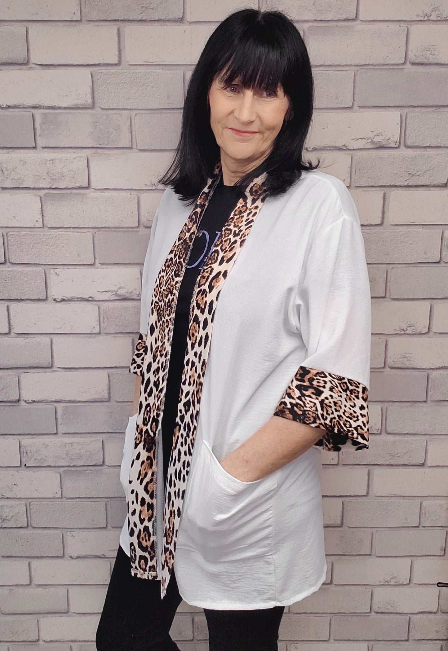 Leanne Lightweight Jacket With Leopard  Print