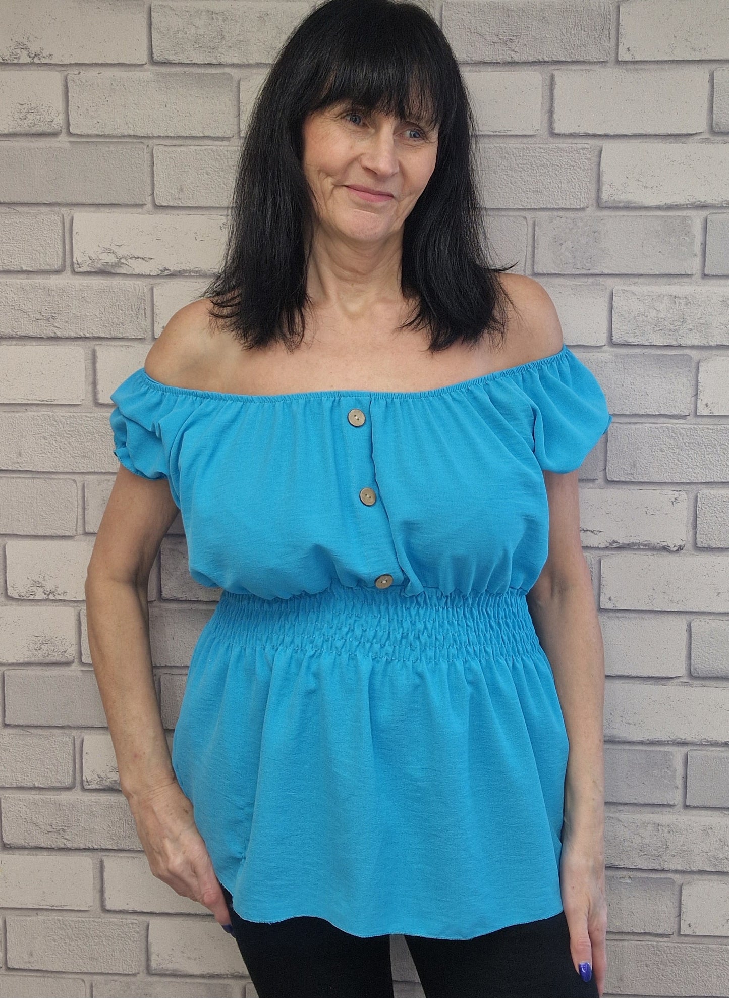 Ali Bardot Short Sleeve  Top