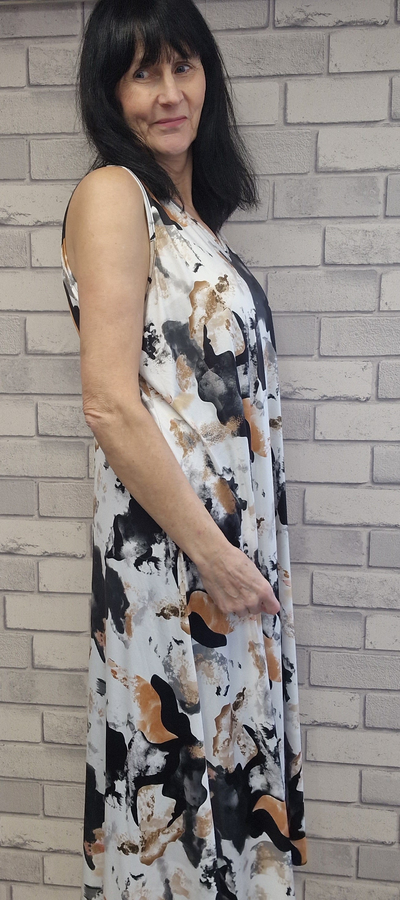 Ann Splash Print Plus Size Dress
