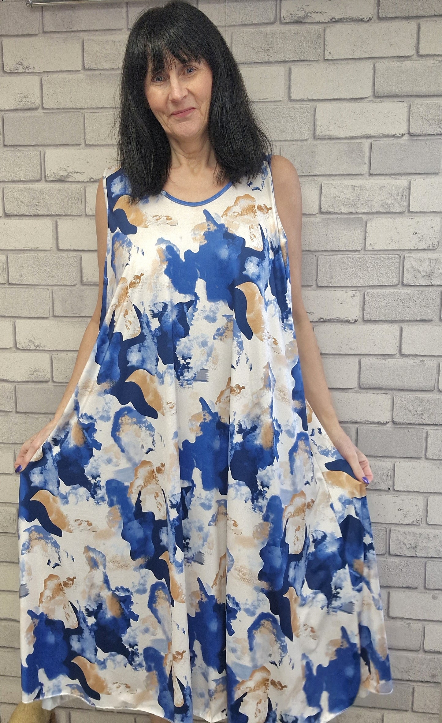 Ann Splash Print Plus Size Dress