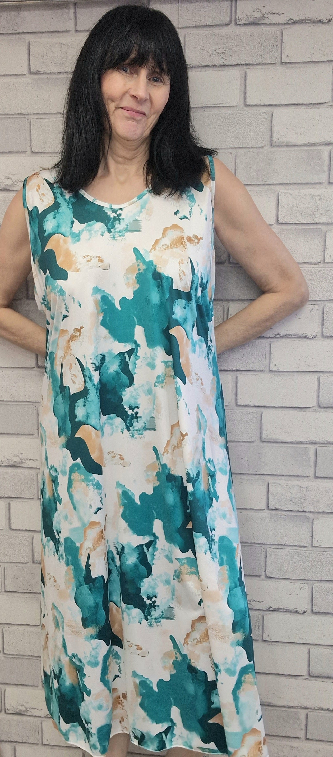 Ann Splash Print Plus Size Dress