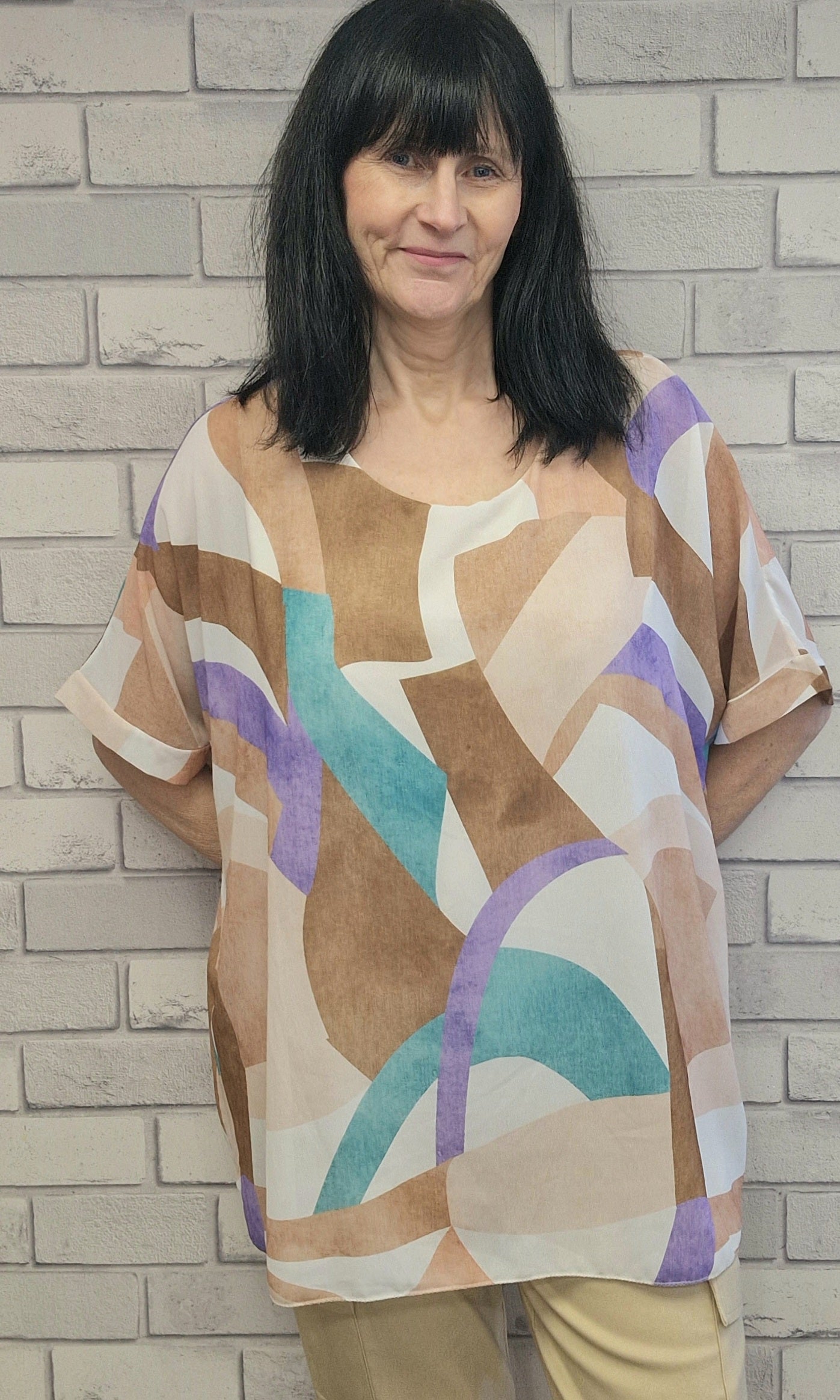 Sofie Abstract  Print Top
