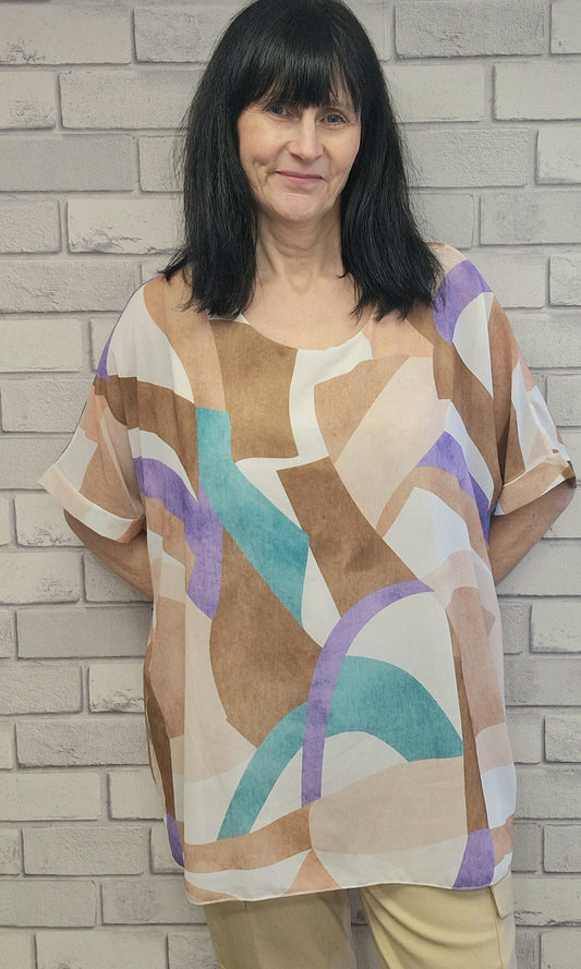 Sofie Abstract  Print Top