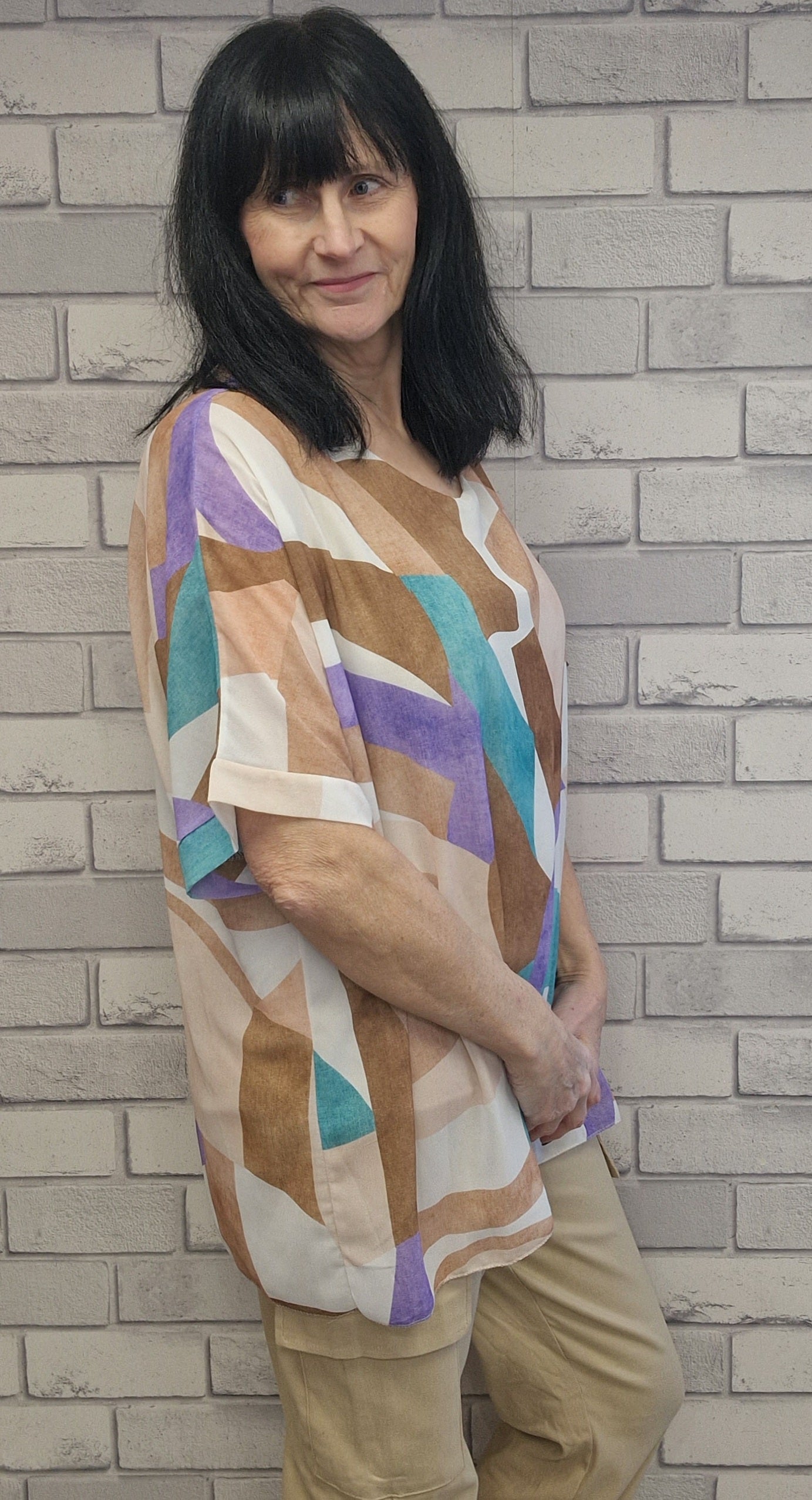 Sofie Abstract  Print Top