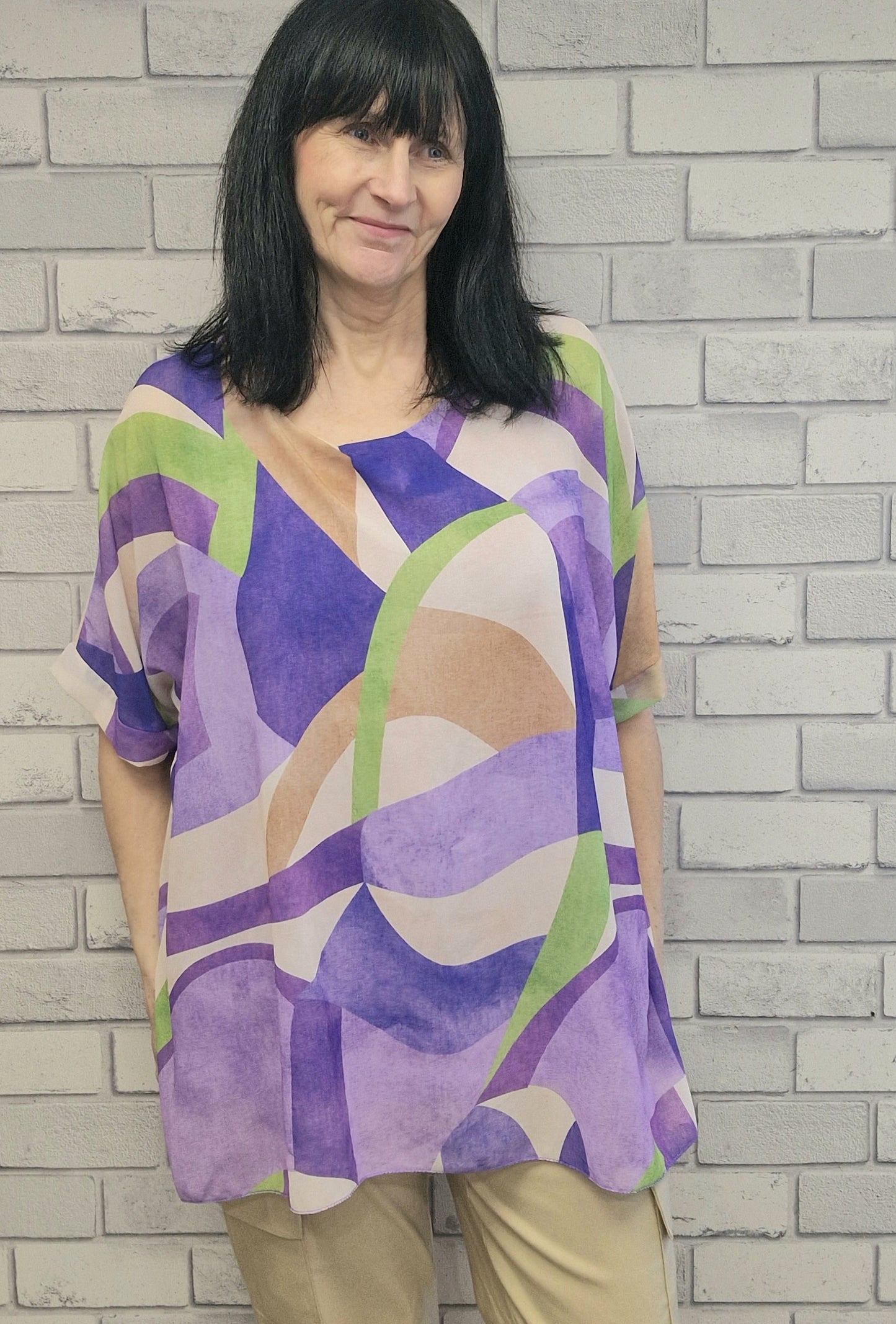 Sofie Abstract  Print Top