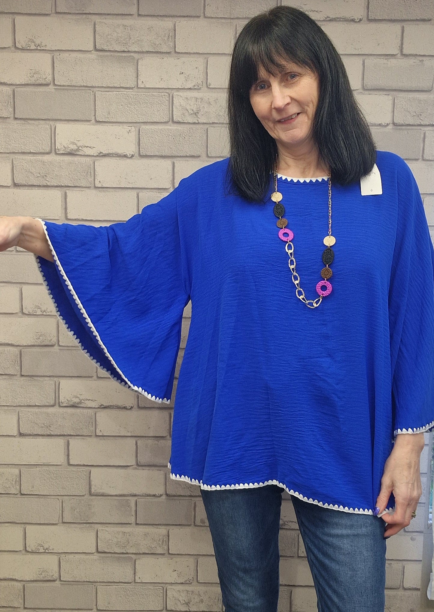 Ava Bell Sleeve Top With Necklace - Couture Boutique