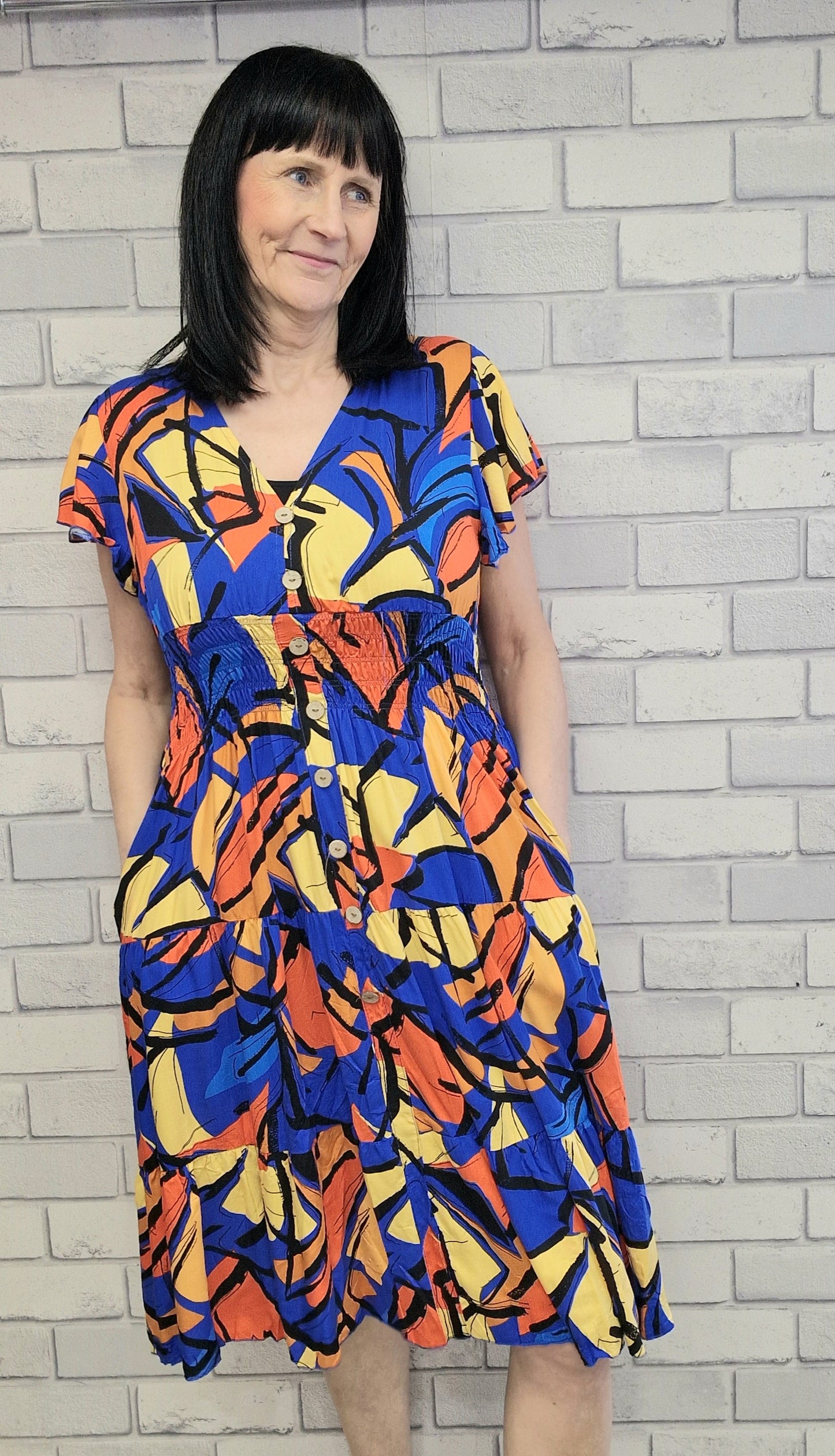 Isla Bold Print Midi Dress