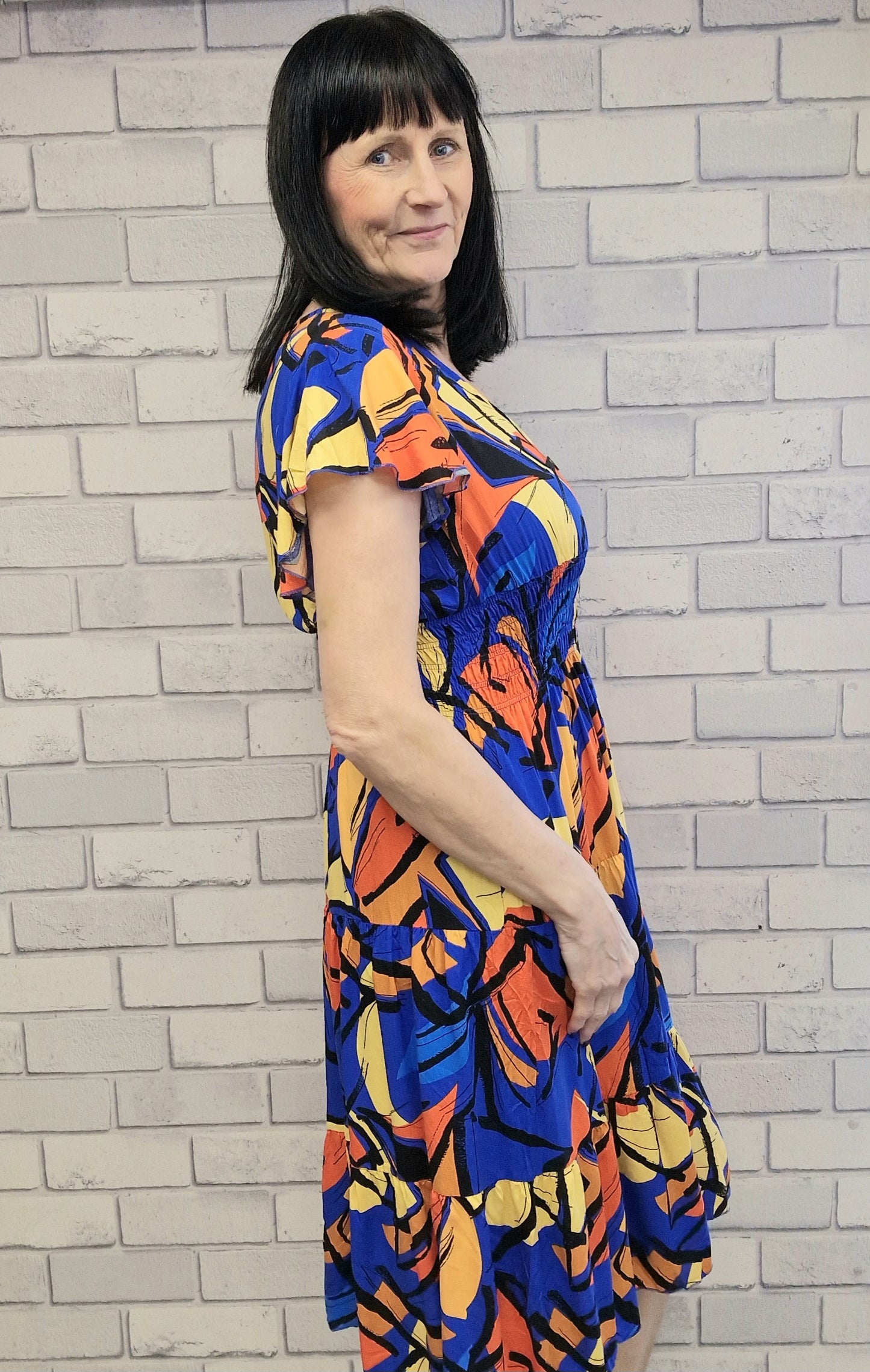 Isla Bold Print Midi Dress