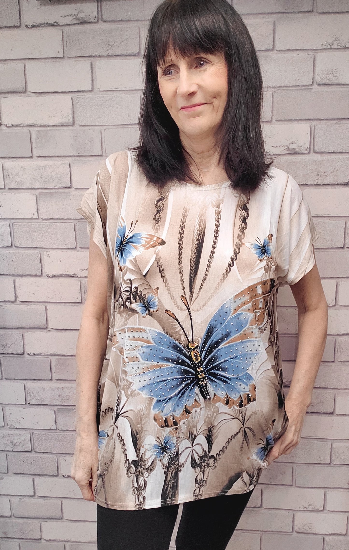 Prinny Short Sleeve Butterfly  Top