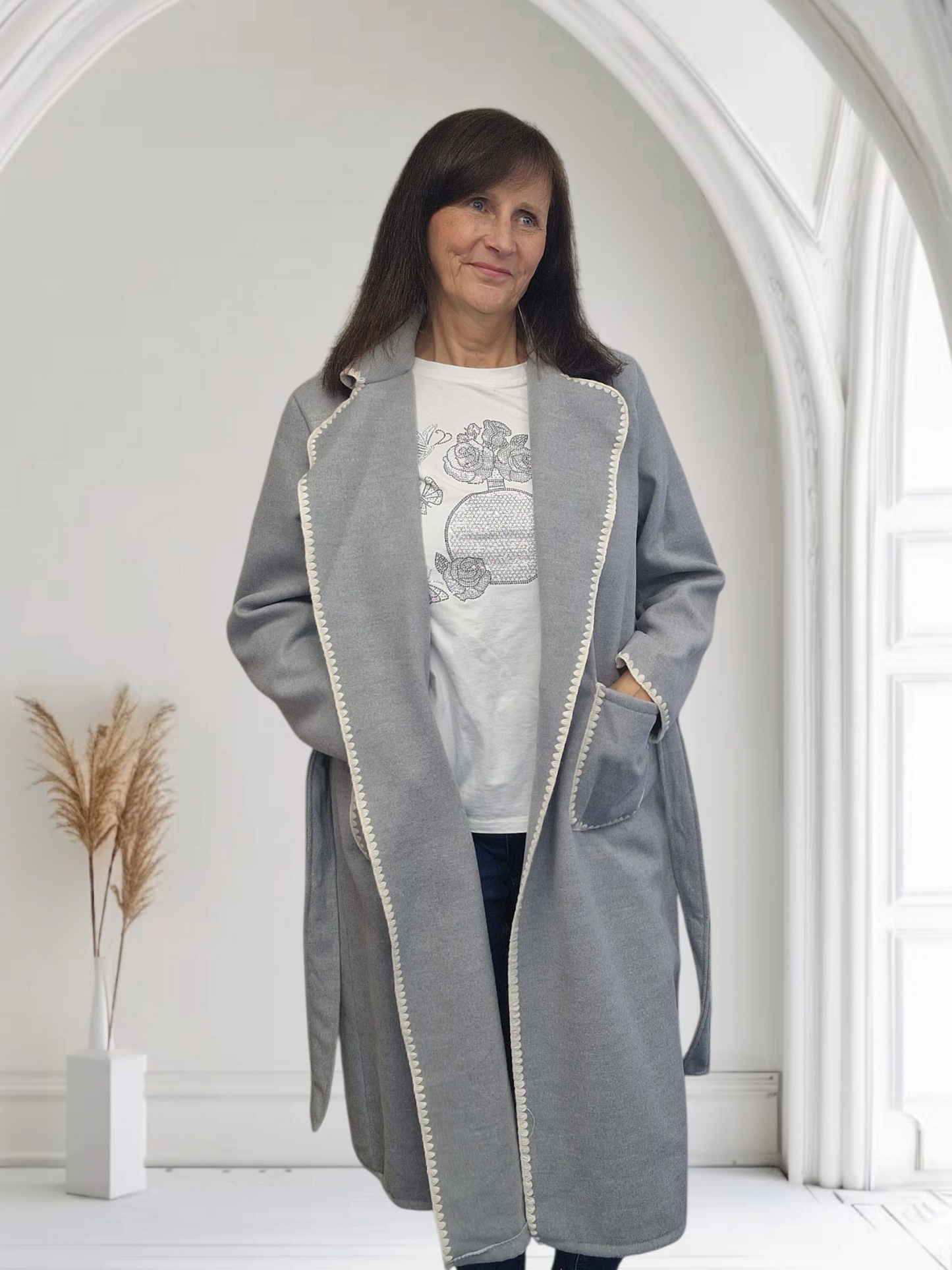 Ladies Coat With Stitch Detail
