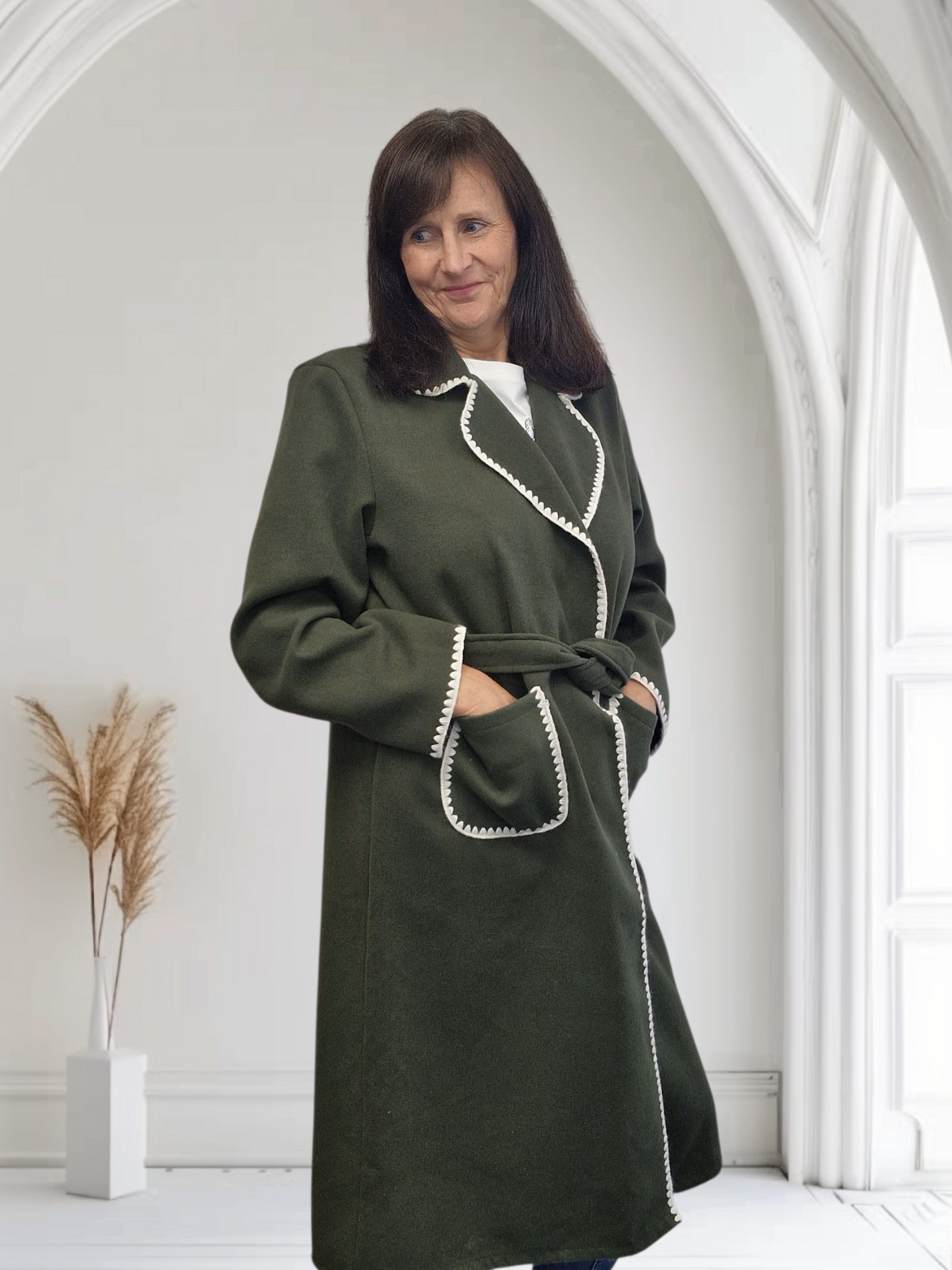 Ladies Coat With Stitch Detail