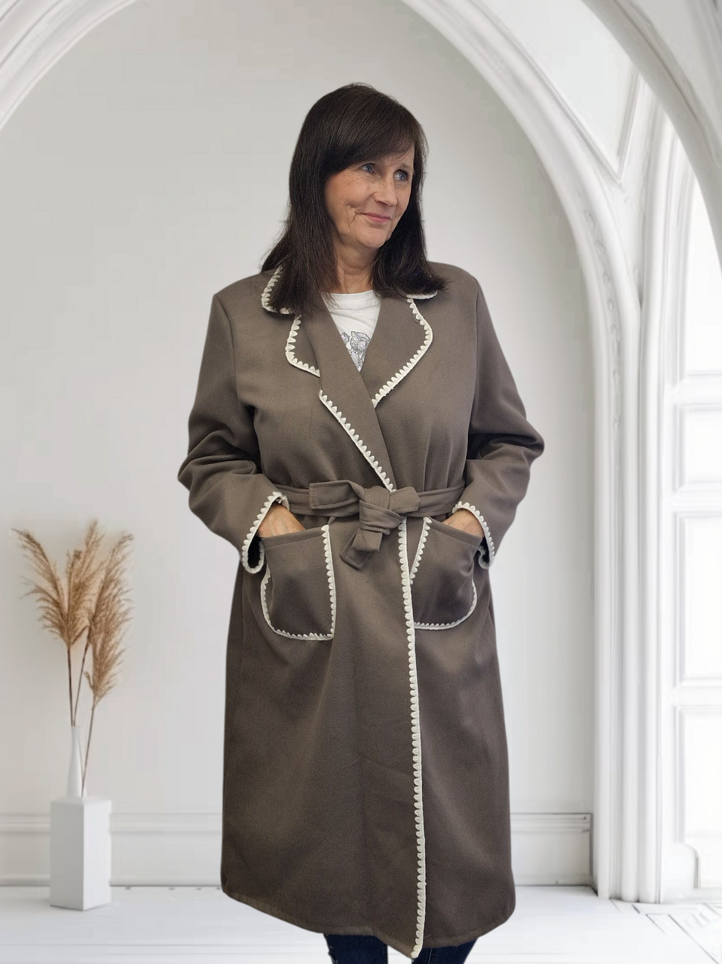 Ladies Coat With Stitch Detail
