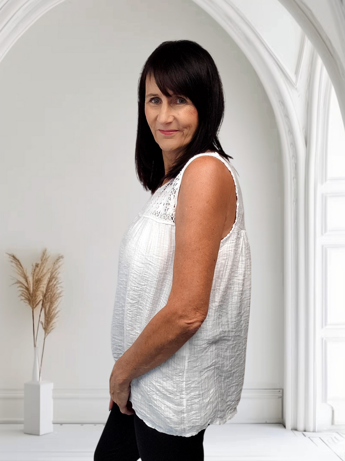 Dora Chic Crochet Trim Vest Top for Women