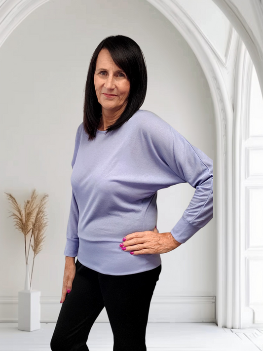 Ida Purple Soft Knit Top – Cozy Women's Sweater