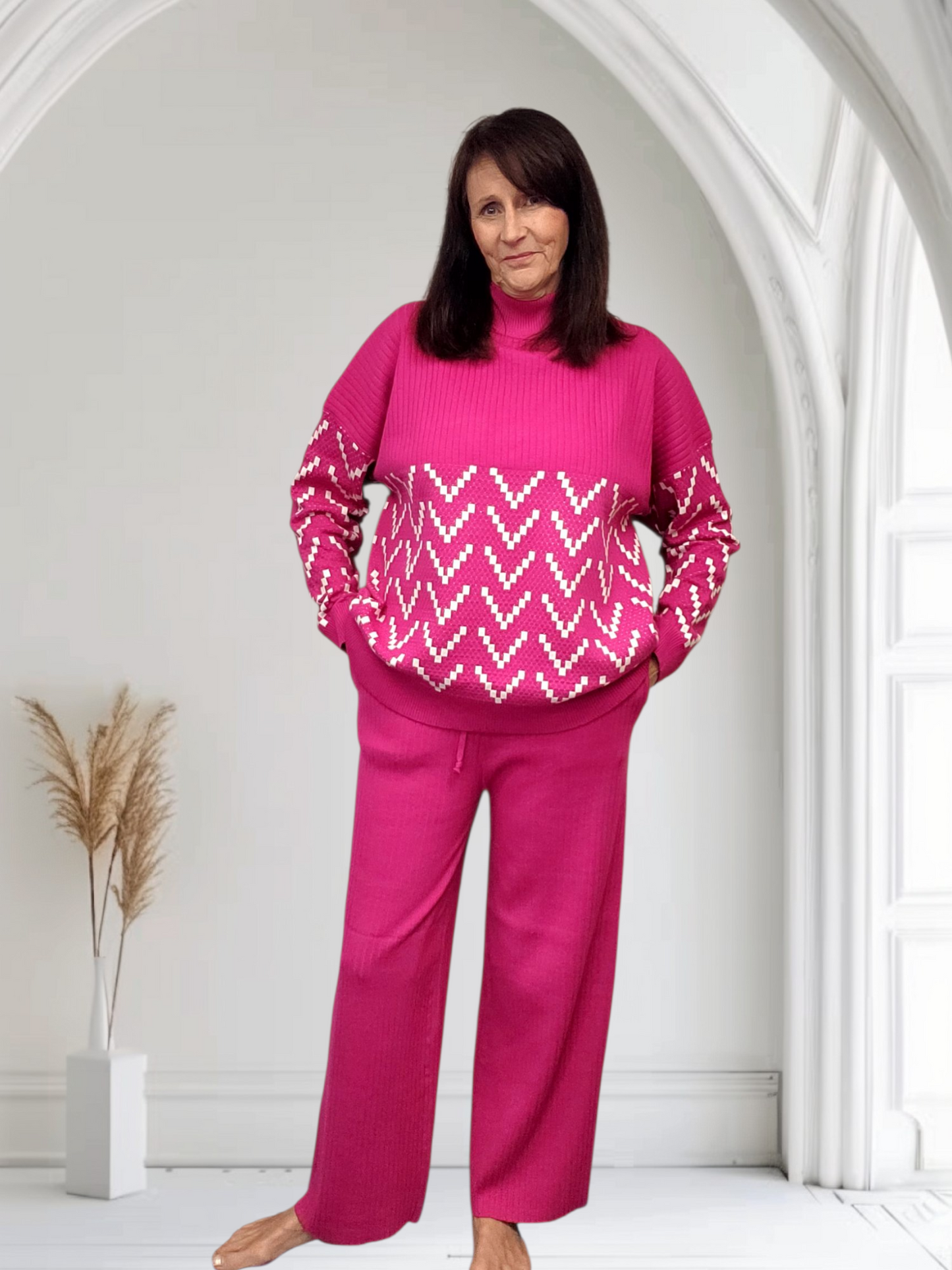 Amanda Women’s Knitted Lounge Set – Comfy & Stylish, Onesize  12-16 - Couture Boutique