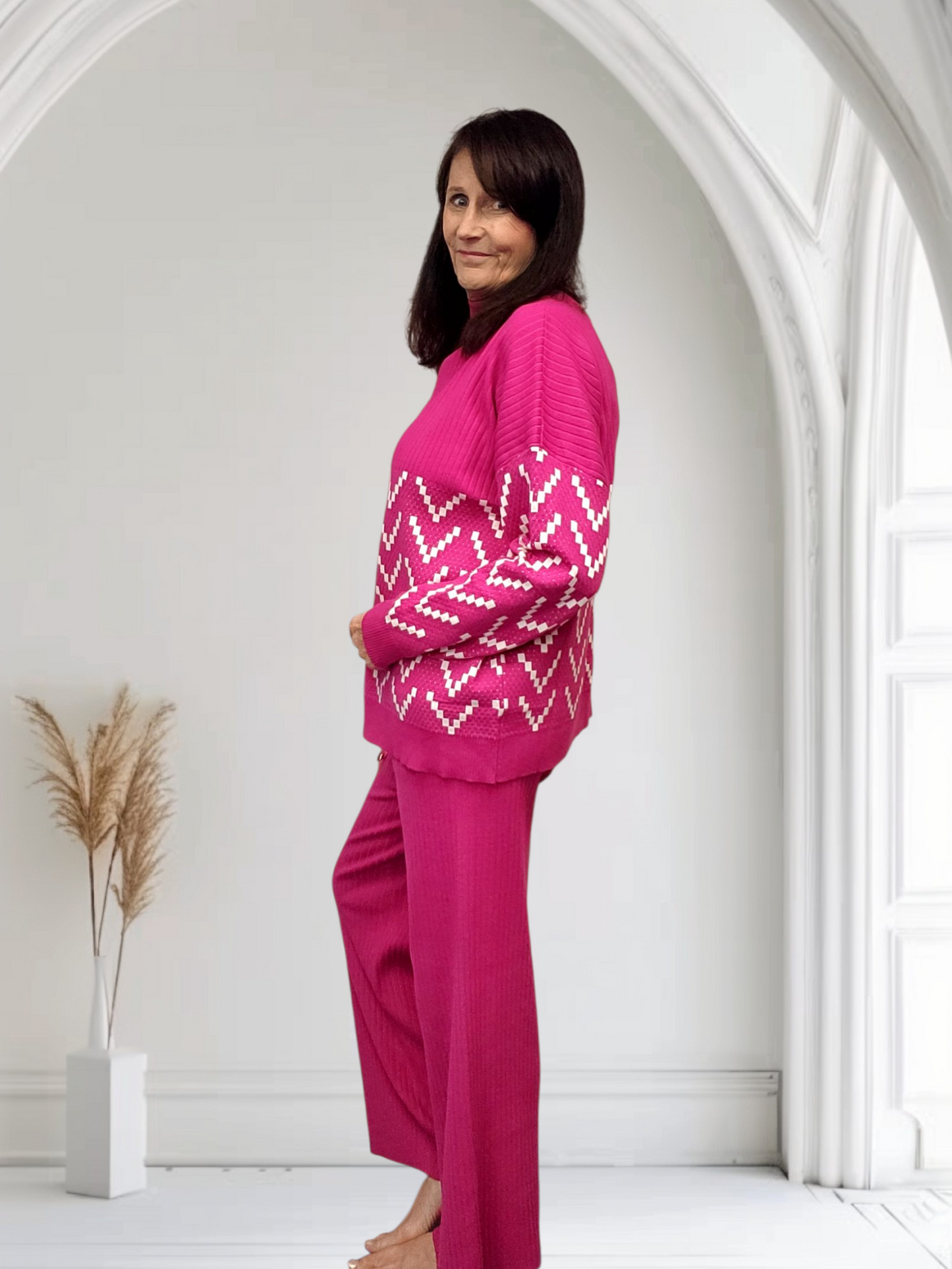 Amanda Women’s Knitted Lounge Set – Comfy & Stylish, Onesize  12-16 - Couture Boutique