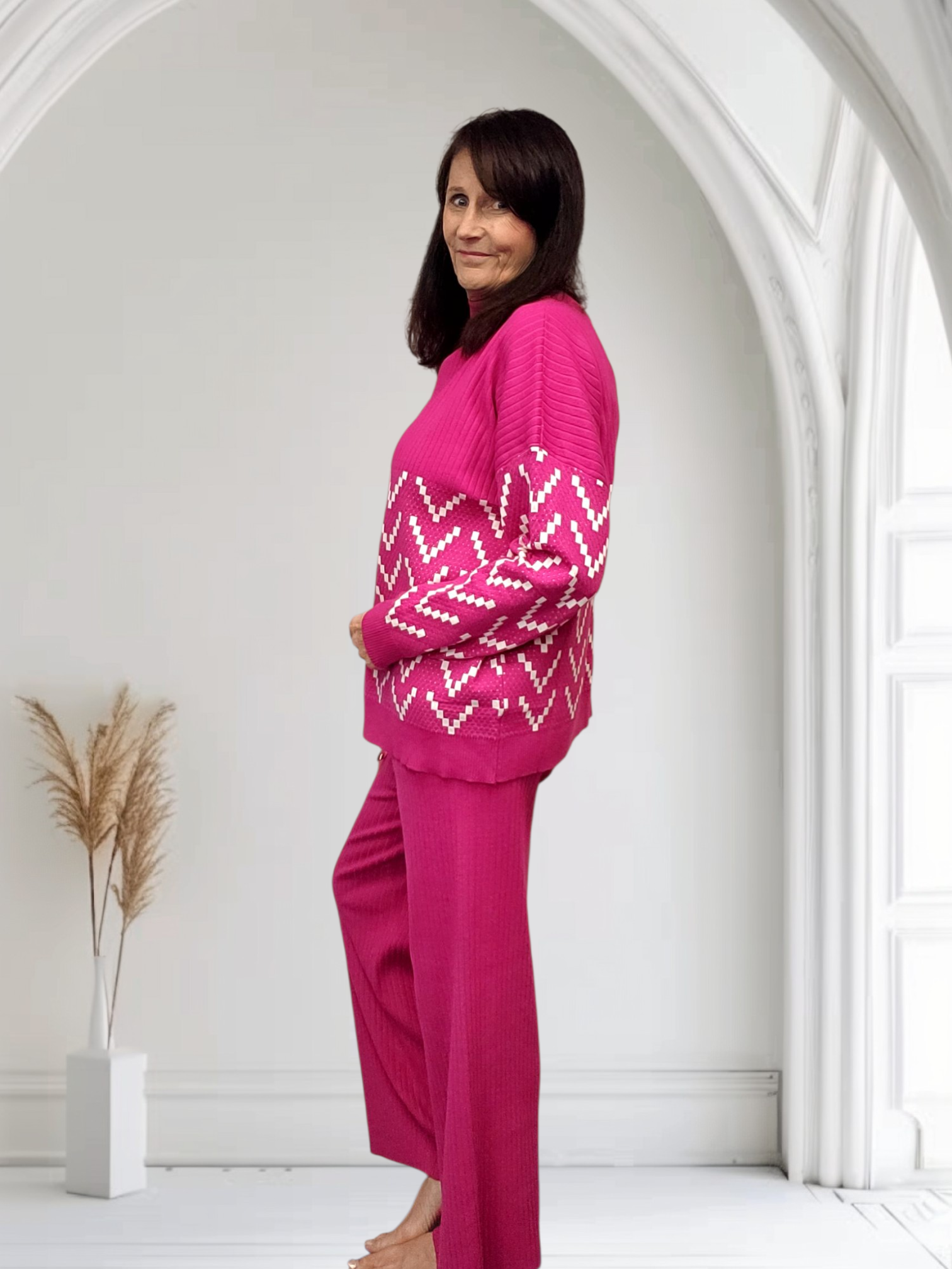 Amanda Women’s Knitted Lounge Set – Comfy & Stylish, Onesize  12-16 - Couture Boutique