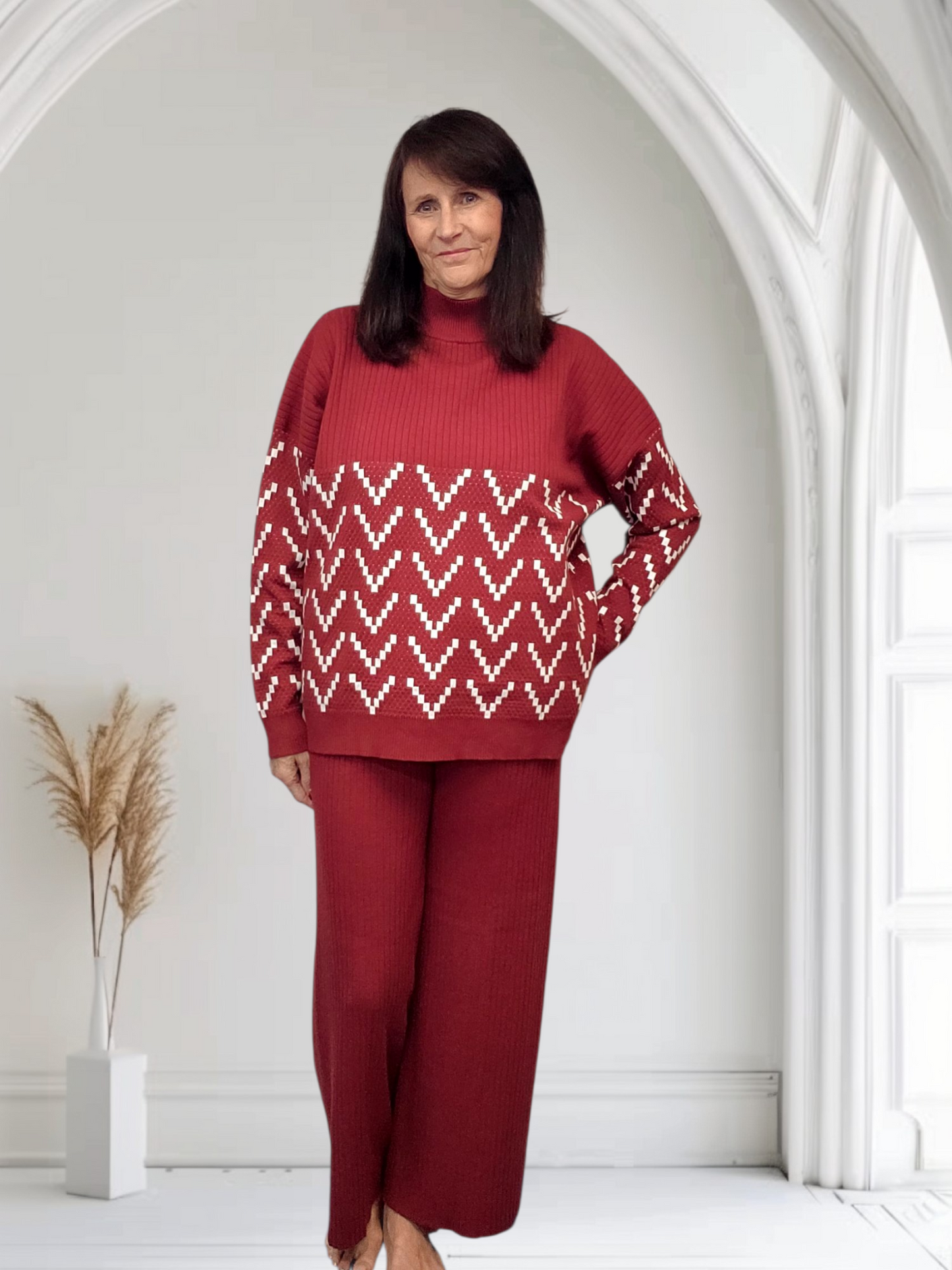 Amanda Women’s Knitted Lounge Set – Comfy & Stylish, Onesize  12-16 - Couture Boutique