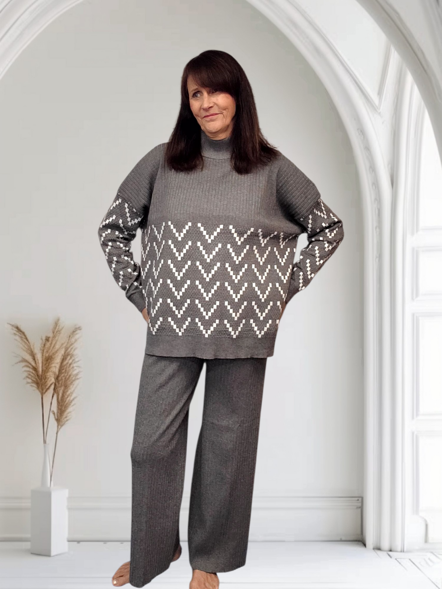 Amanda Women’s Knitted Lounge Set – Comfy & Stylish, Onesize  12-16 - Couture Boutique