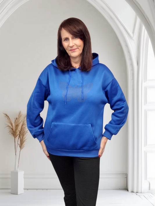 Beaty Butterfly Print Hoodie  Cozy Graphic Sweatshirt for Women, 3 Sizes