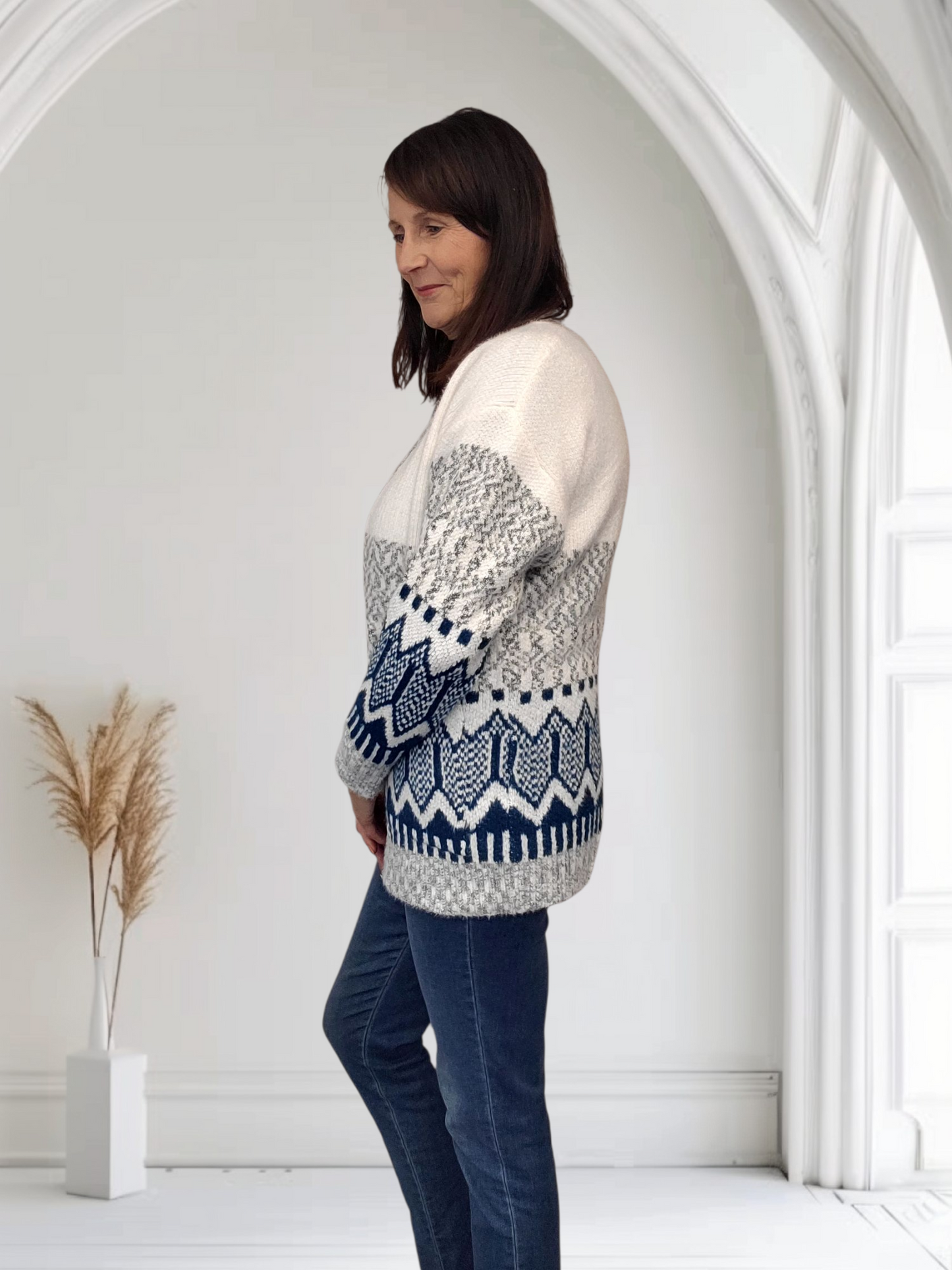 Maz Lovely Winter Aztec Cardigan, onesize 10-16