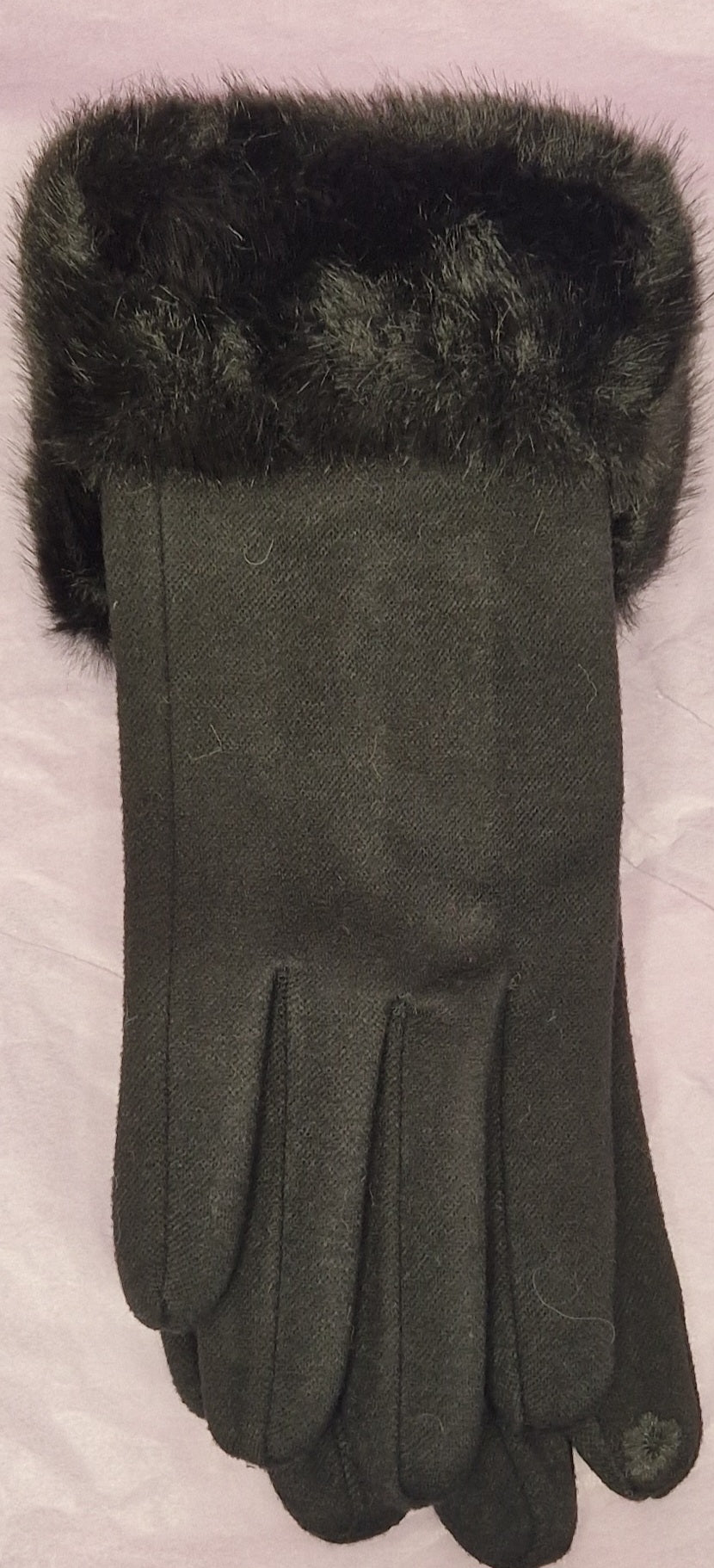 Ladies Gloves With Faux Fur Wrist