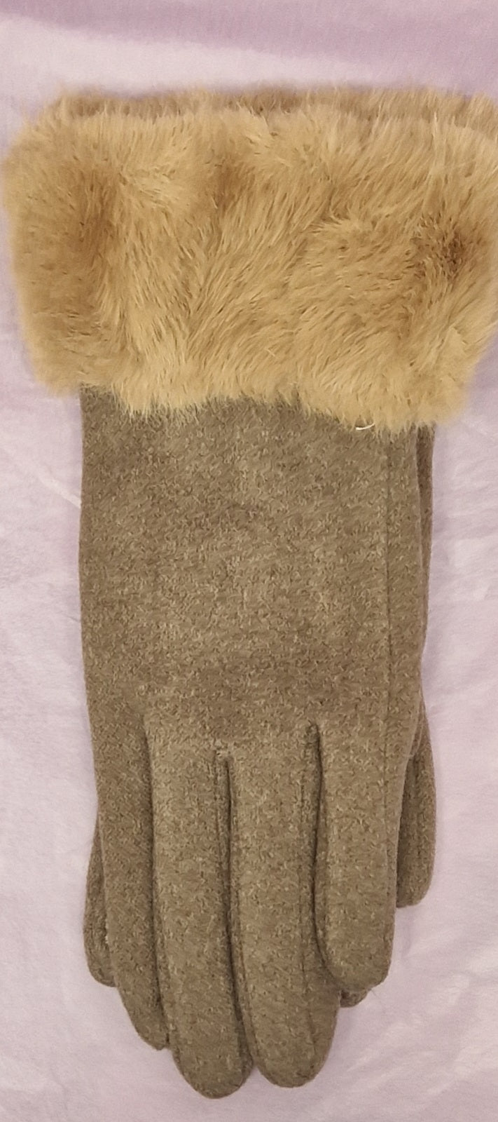 Ladies Gloves With Faux Fur Wrist