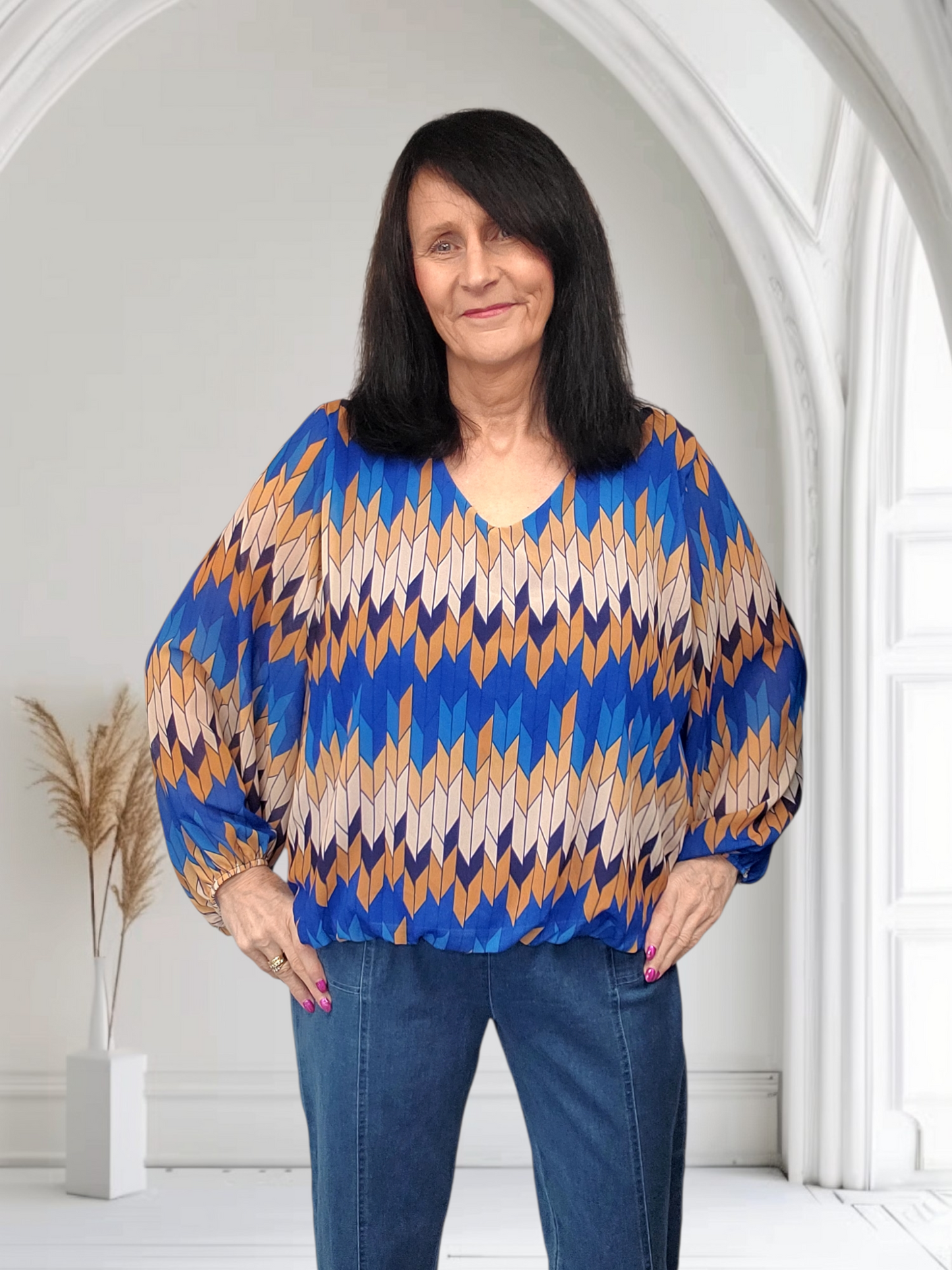 Trinity Ladies Lightweight Chiffon V-Neck Top - Couture Boutique