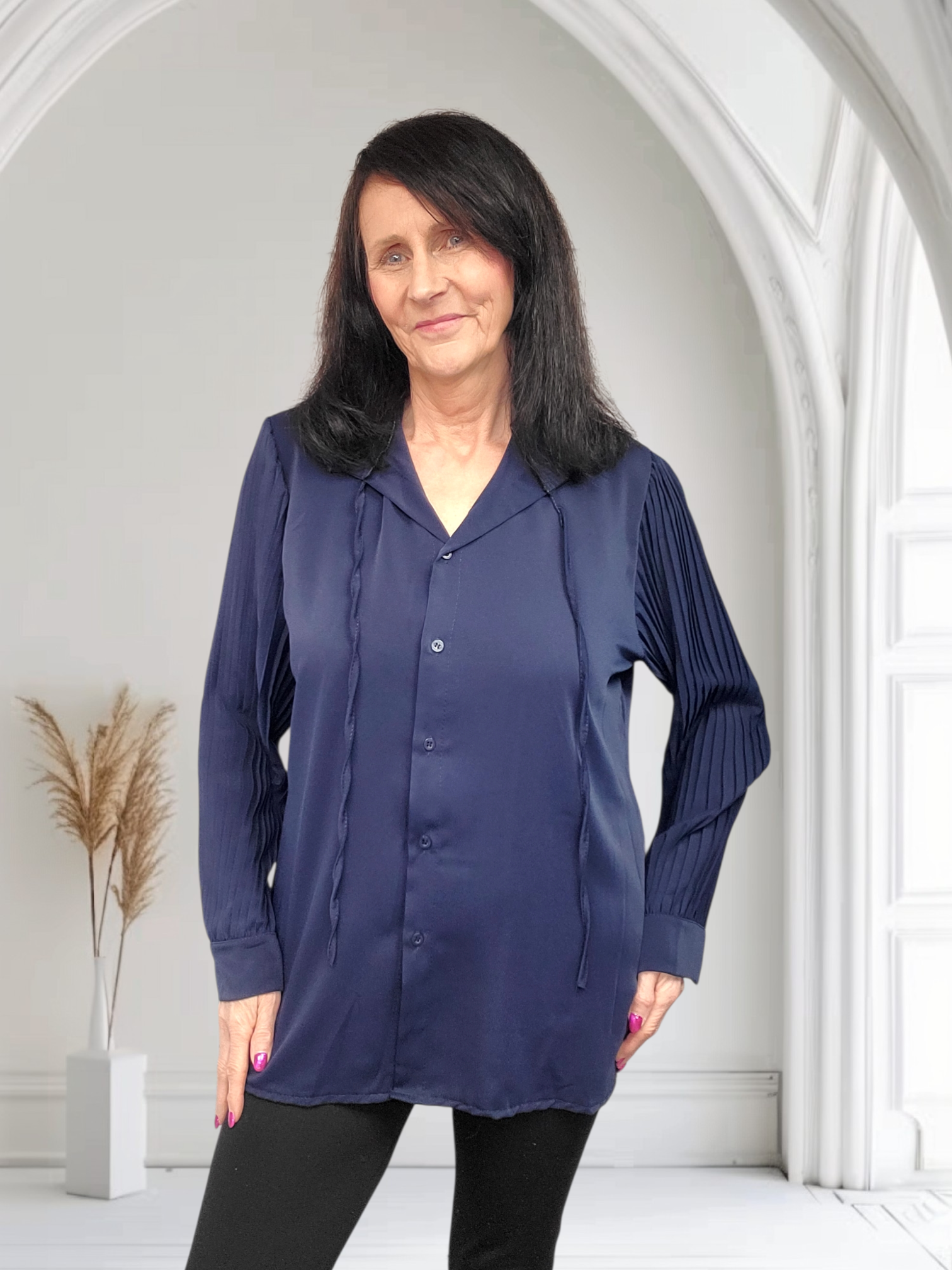 Lisa Women’s Classy Blouse With Pleated Sleeve - Couture Boutique