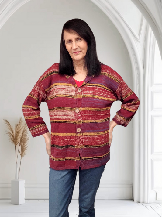 Alyssa Classic Striped Cardigan – Soft, Comfortable & Versatile