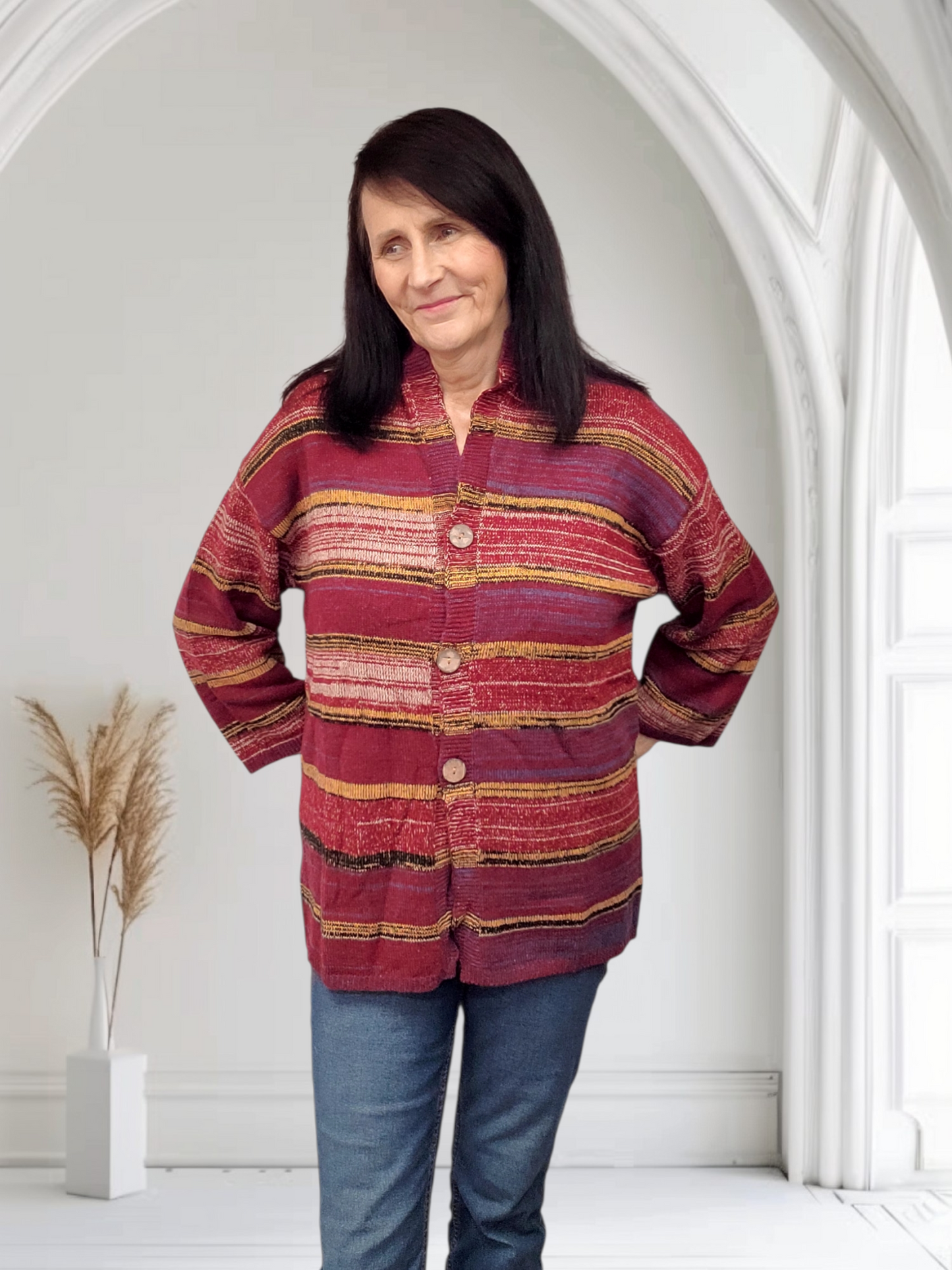 Alyssa Classic Striped Cardigan – Soft, Comfortable & Versatile