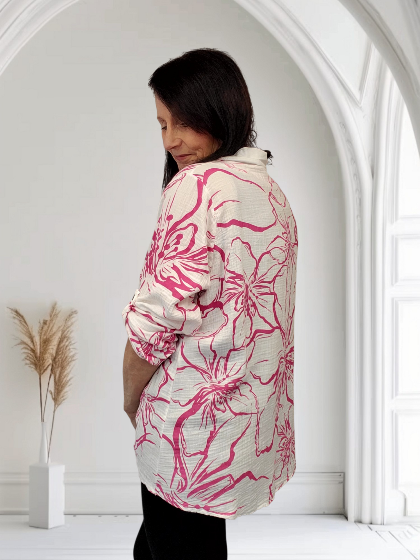 Daphne Floral Shirt Collar Tops - Couture Boutique