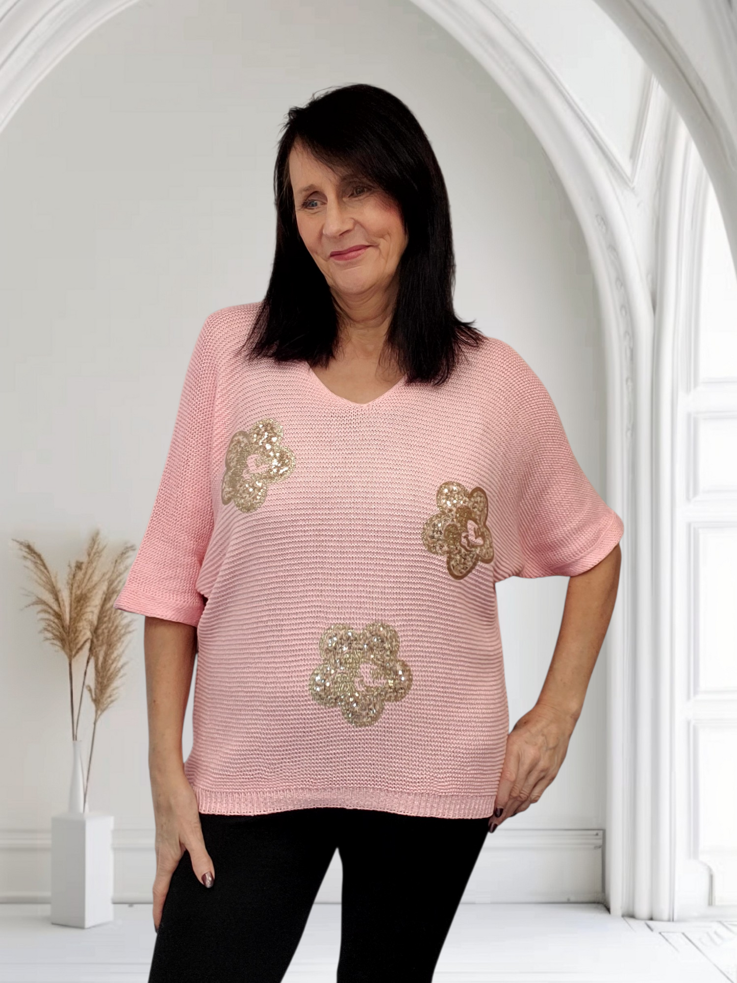 Daisy V Neck Lightweight Batwing Jumper - Couture Boutique