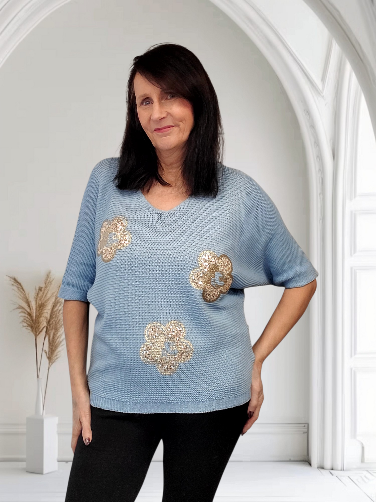 Daisy V Neck Lightweight Batwing Jumper - Couture Boutique