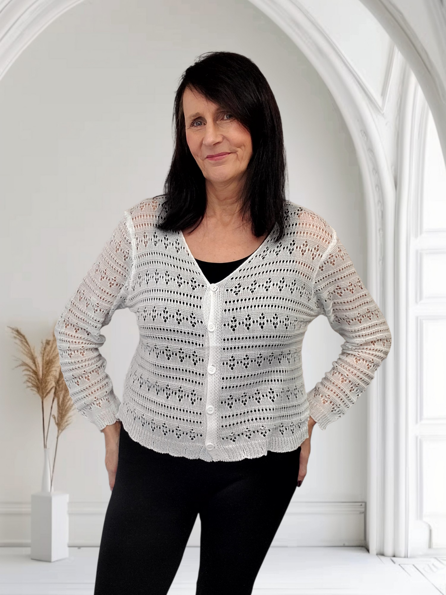 Danna Long Sleeve Crochet Cardigan - Couture Boutique