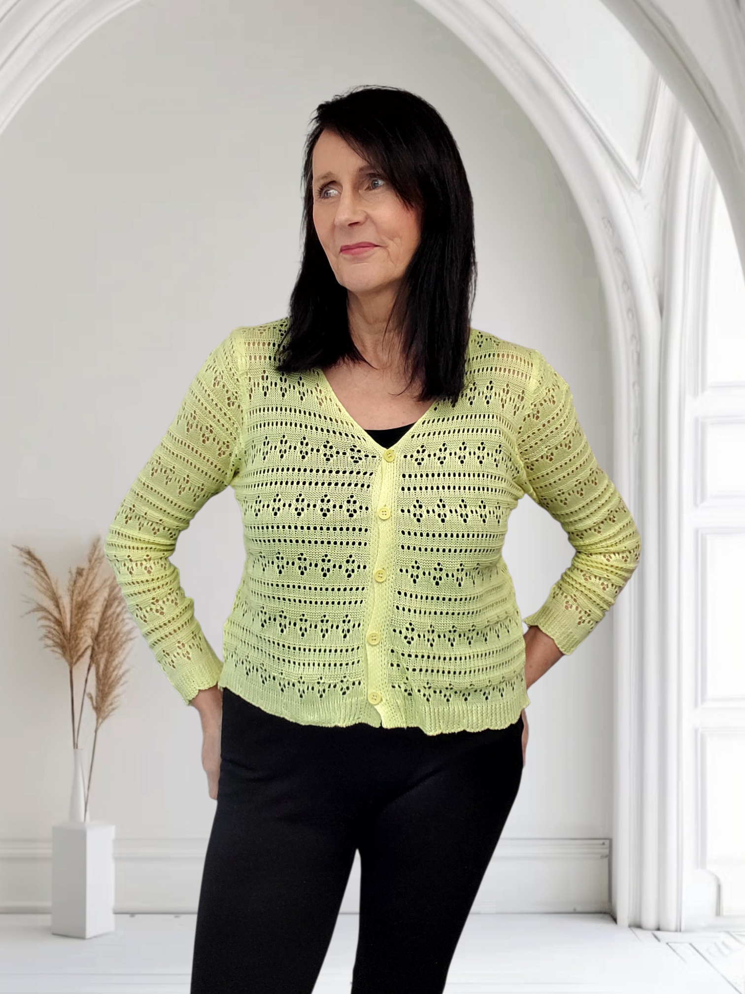 Danna Long Sleeve Crochet Cardigan - Couture Boutique