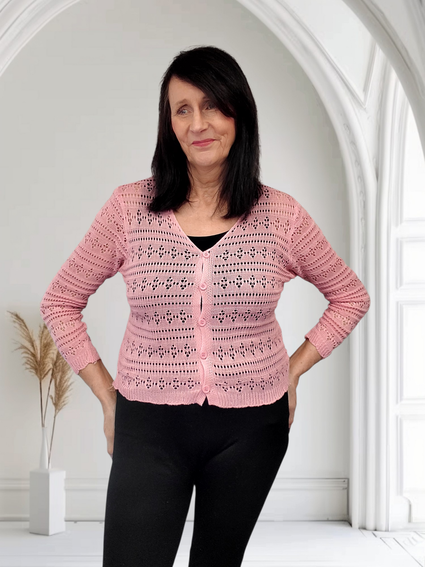 Danna Long Sleeve Crochet Cardigan - Couture Boutique