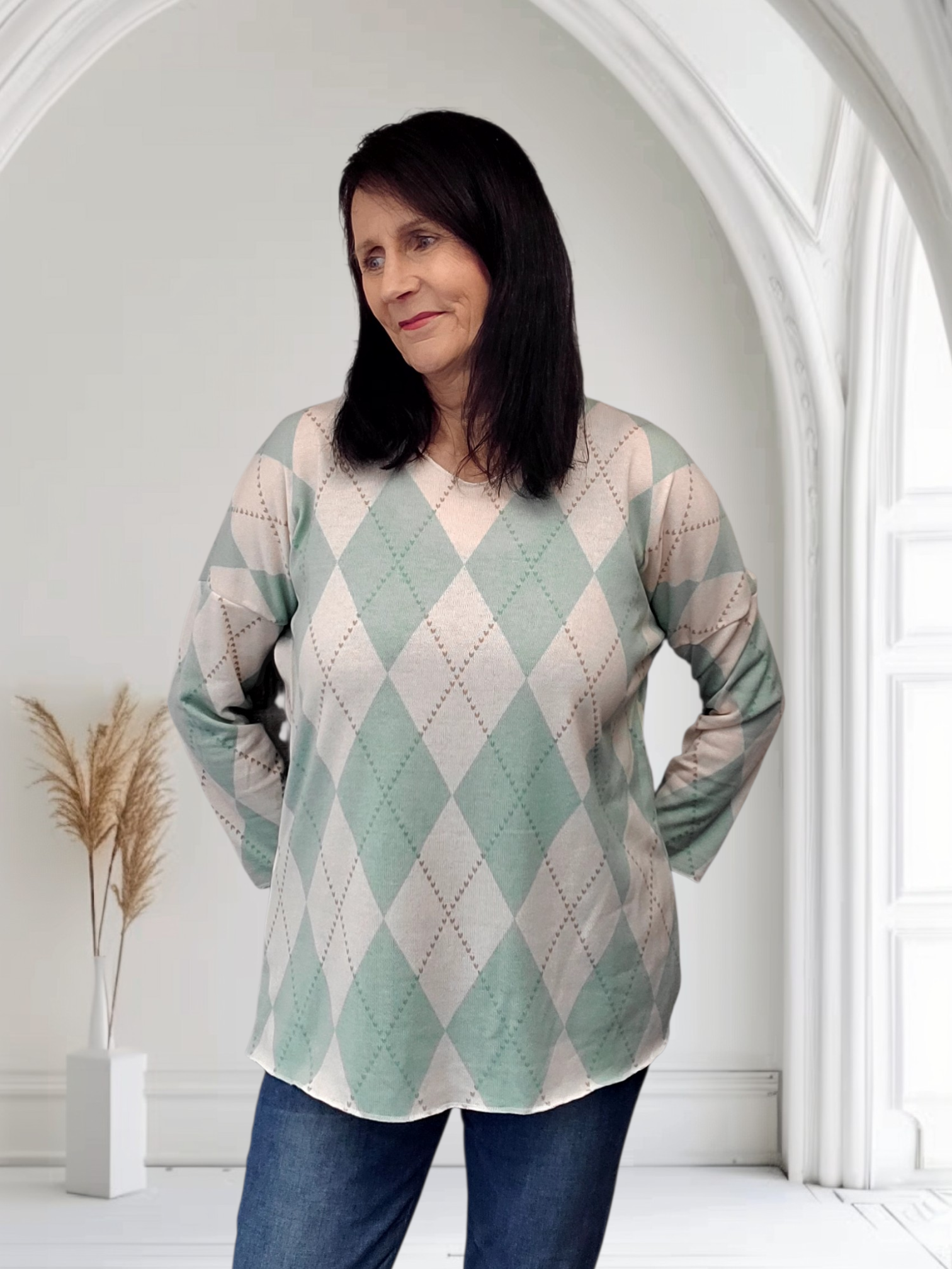 Gemma Diamond Pattern Top - Couture Boutique