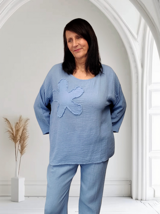 Grace Frayed Edge Flower Top