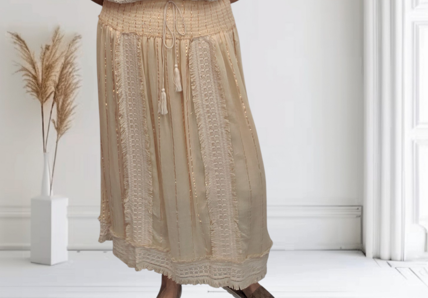 Kim Boho Gypsy Style Maxi Skirt – Flowy Summer Skirt