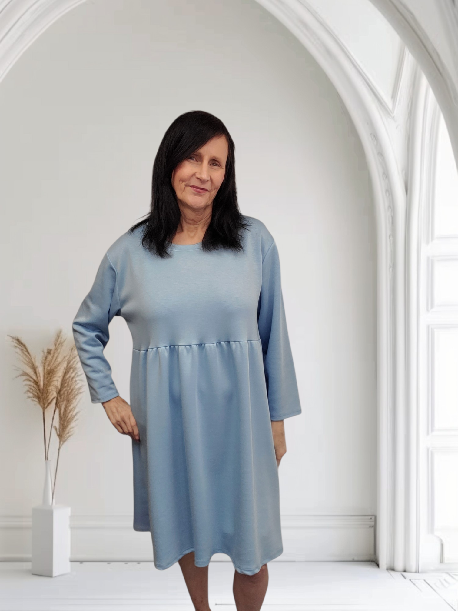 Fabi Women’s Long Sleeve Smock Dress – Comfortable & Flowy