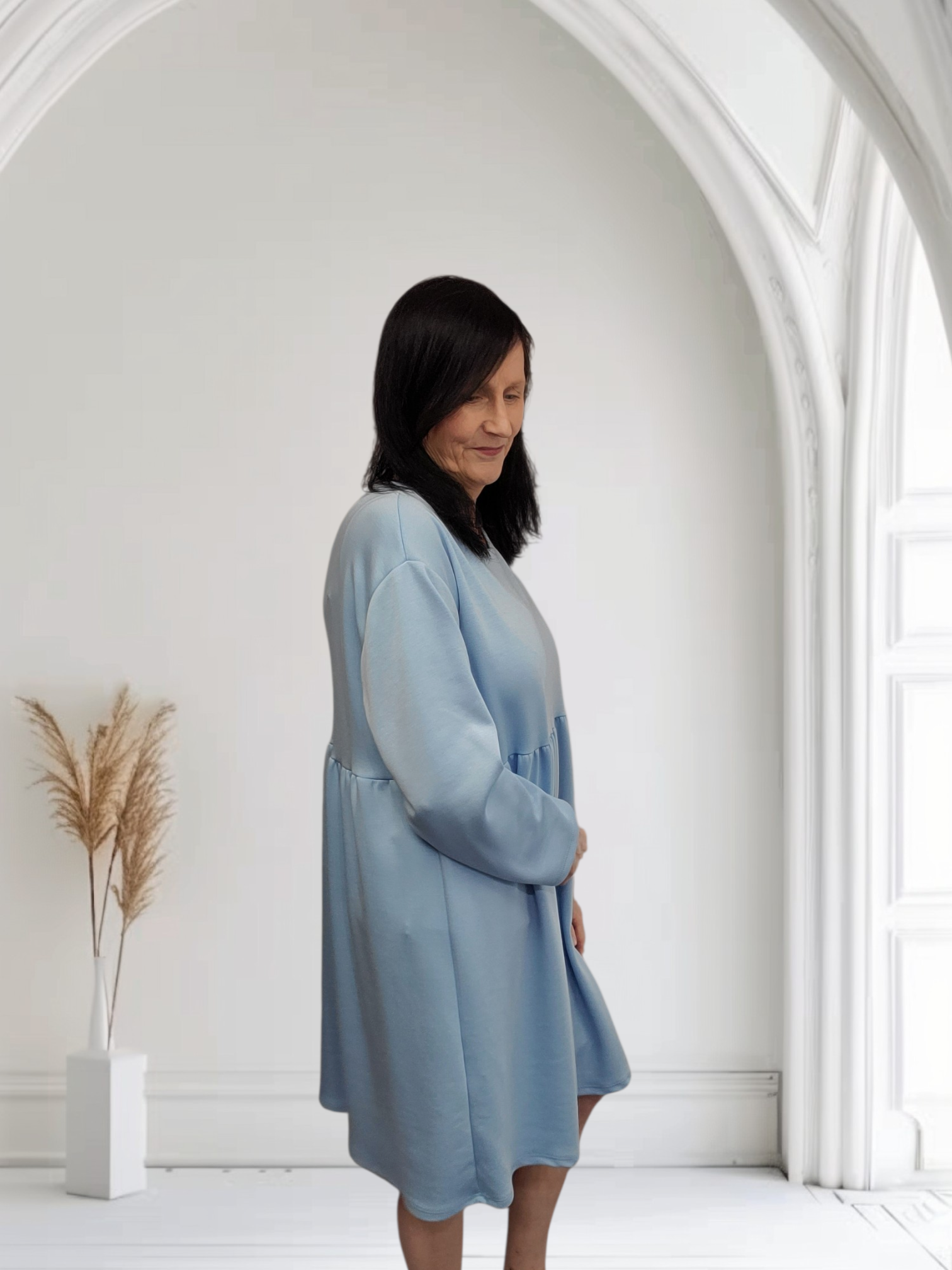 Fabi Women’s Long Sleeve Smock Dress – Comfortable & Flowy
