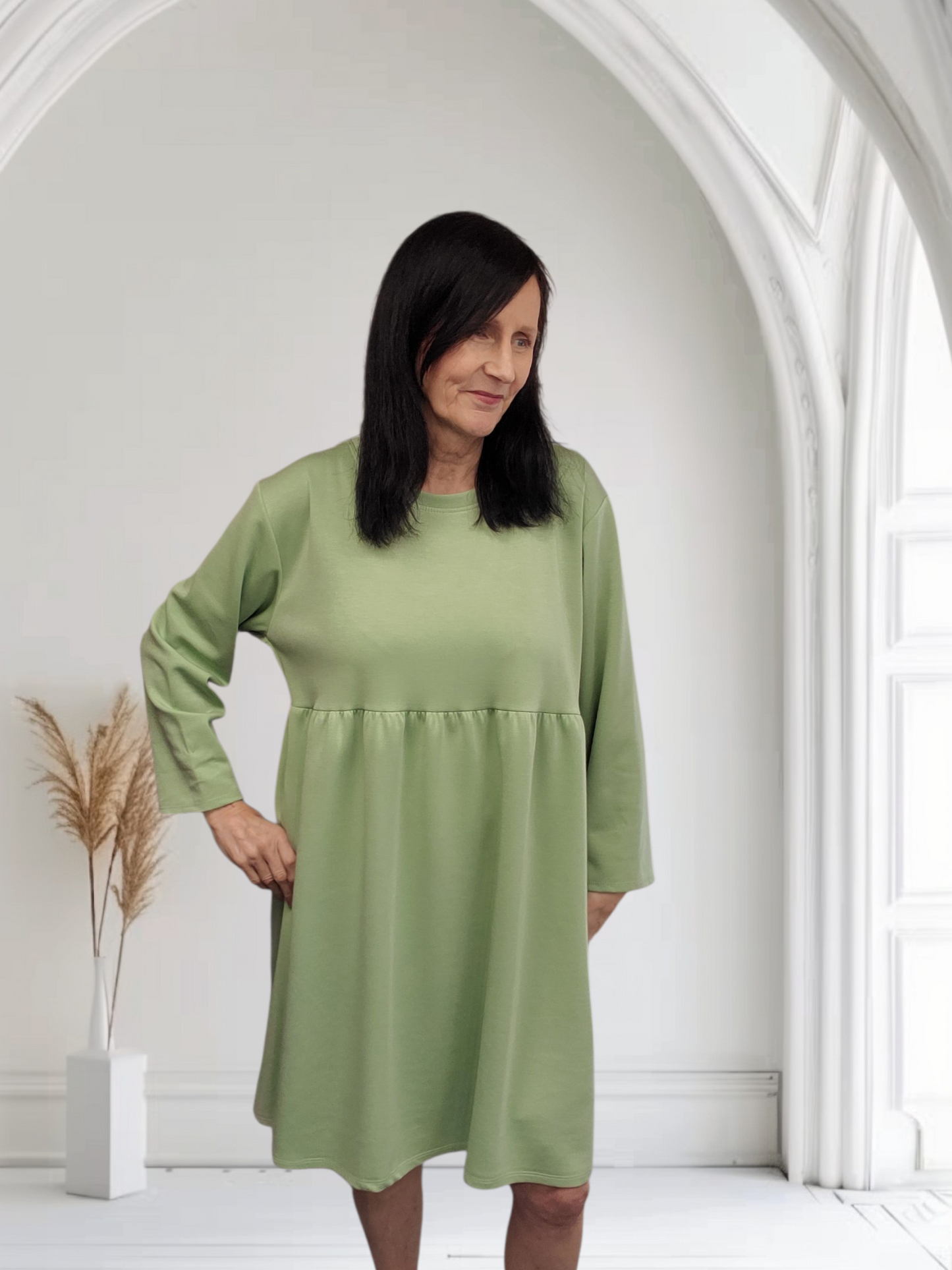 Fabi Women’s Long Sleeve Smock Dress – Comfortable & Flowy