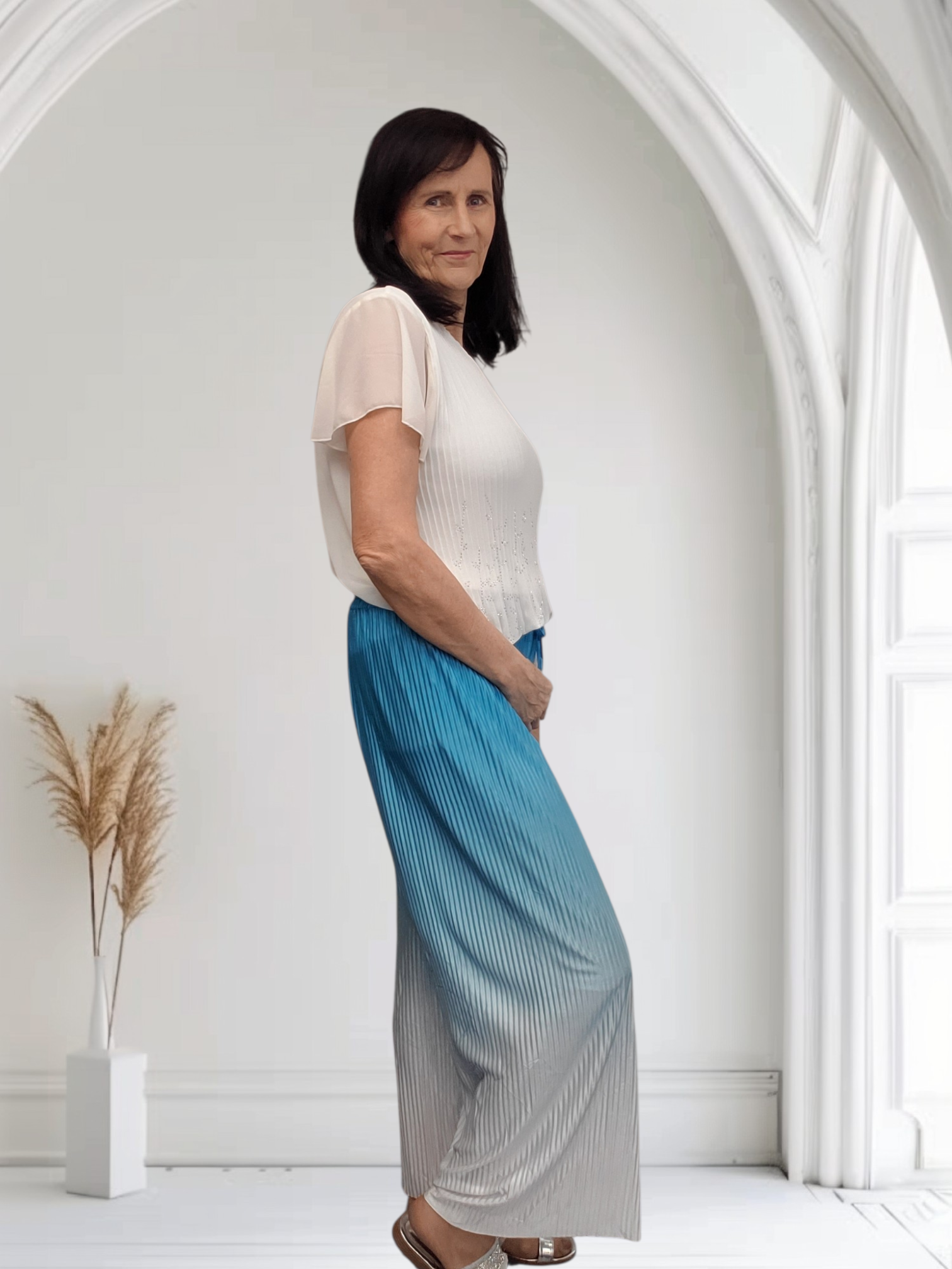 Women’s Ombre Trousers – Stretch Fit Elastic Waist Pants - Couture Boutique
