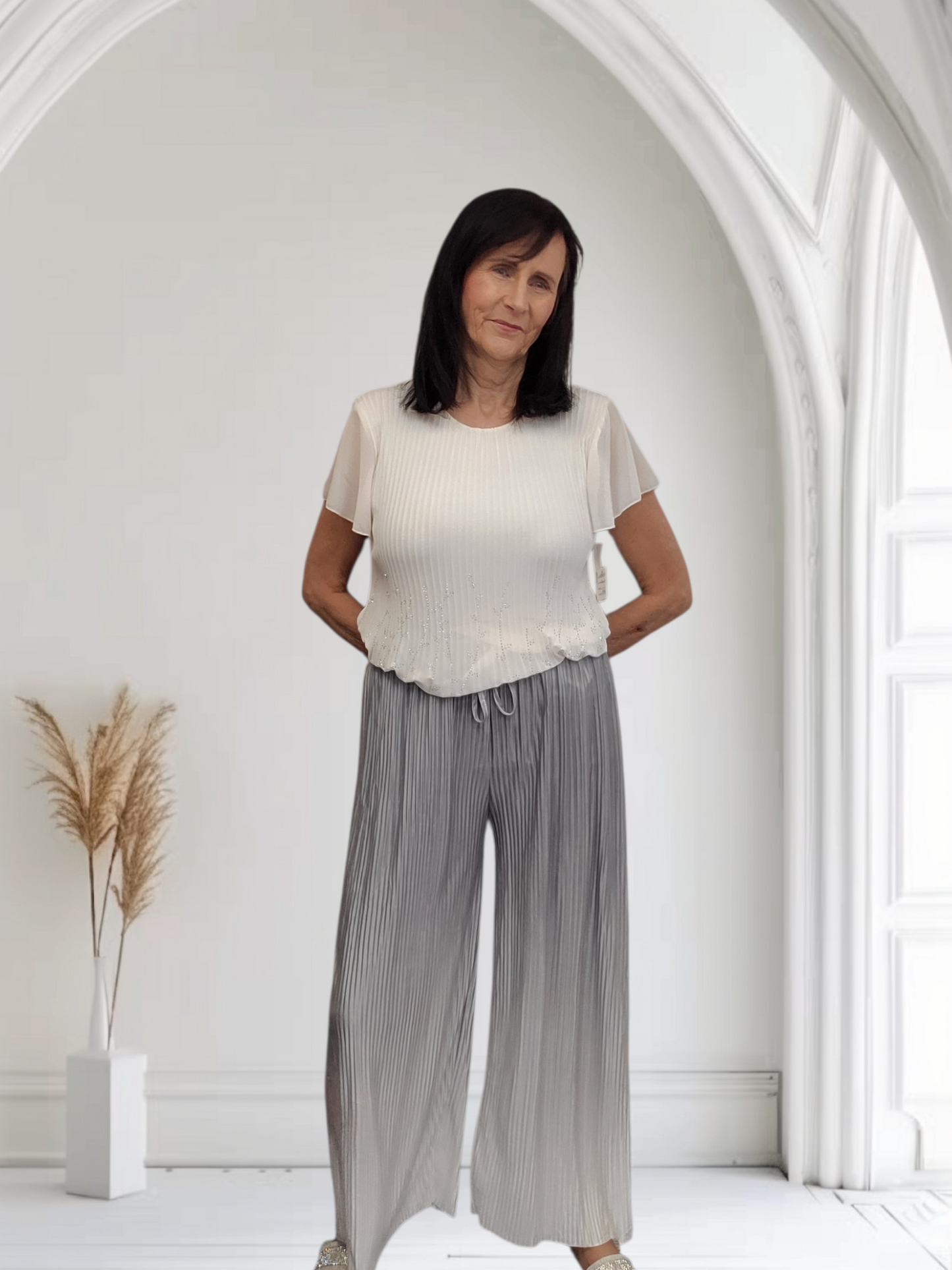 Women’s Ombre Trousers – Stretch Fit Elastic Waist Pants - Couture Boutique