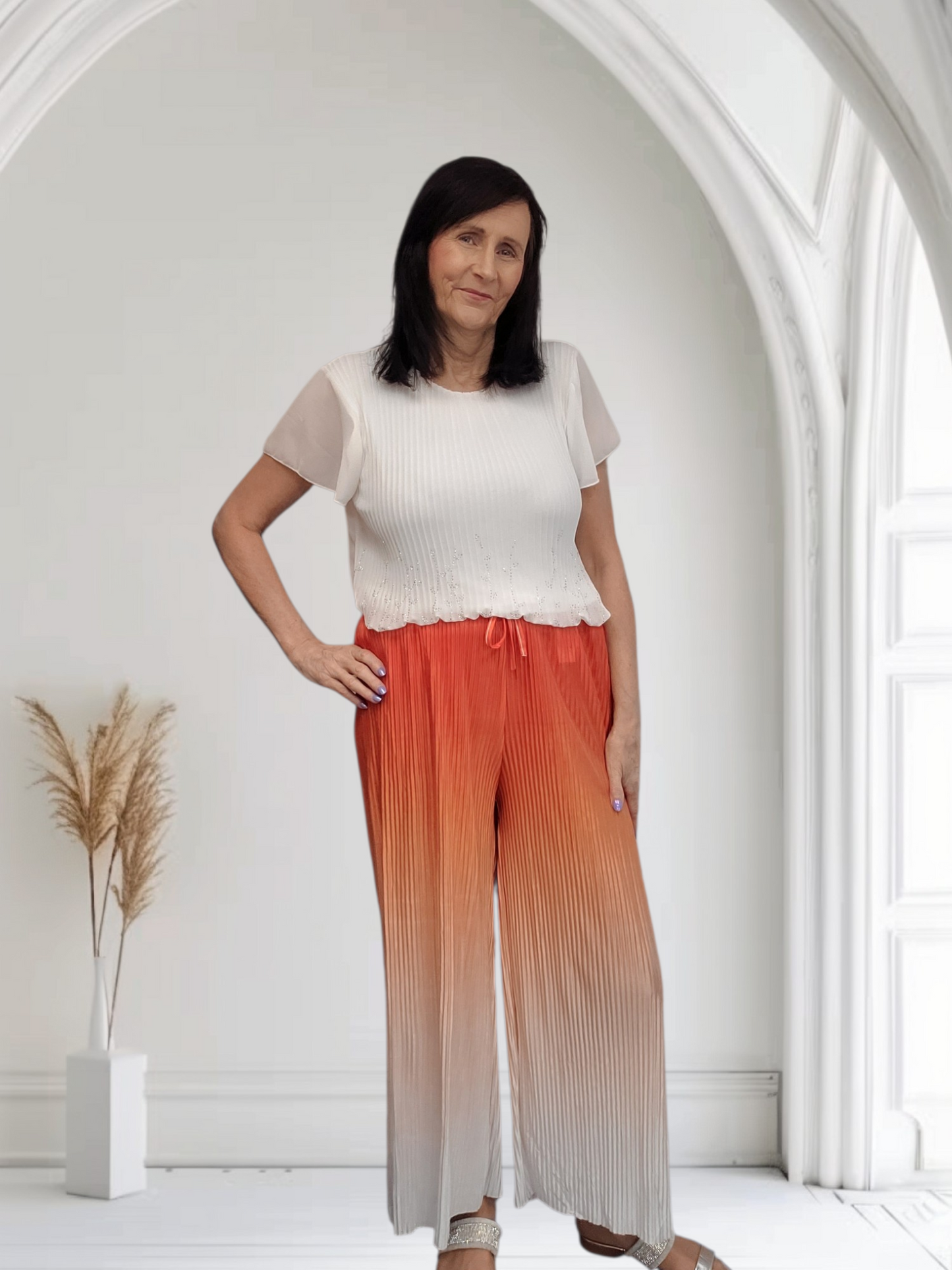 Women’s Ombre Trousers – Stretch Fit Elastic Waist Pants - Couture Boutique