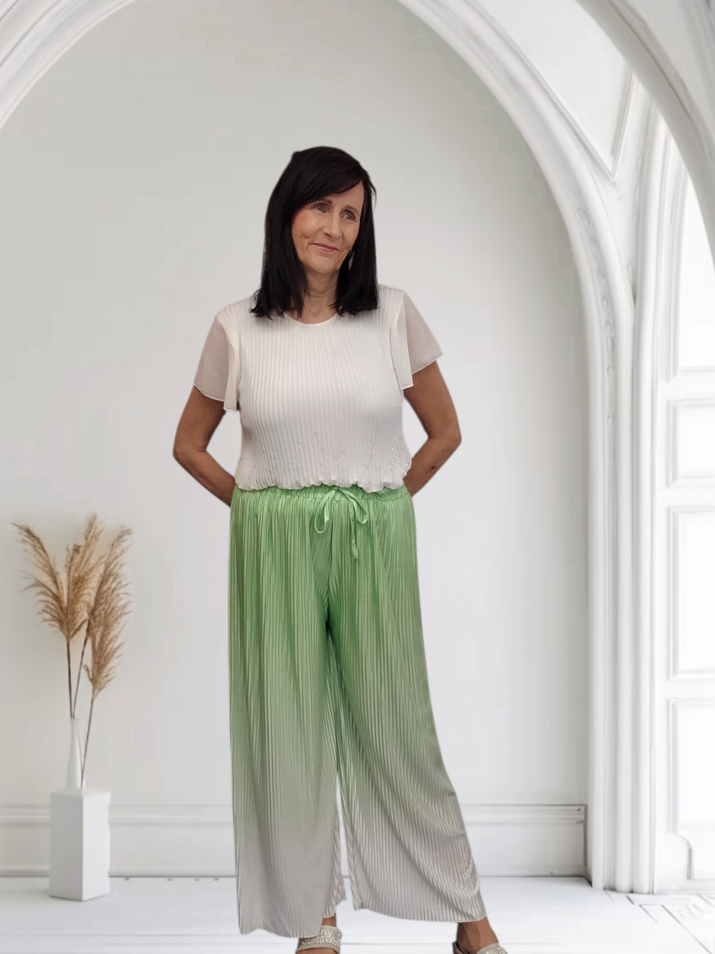 Women’s Ombre Trousers – Stretch Fit Elastic Waist Pants - Couture Boutique