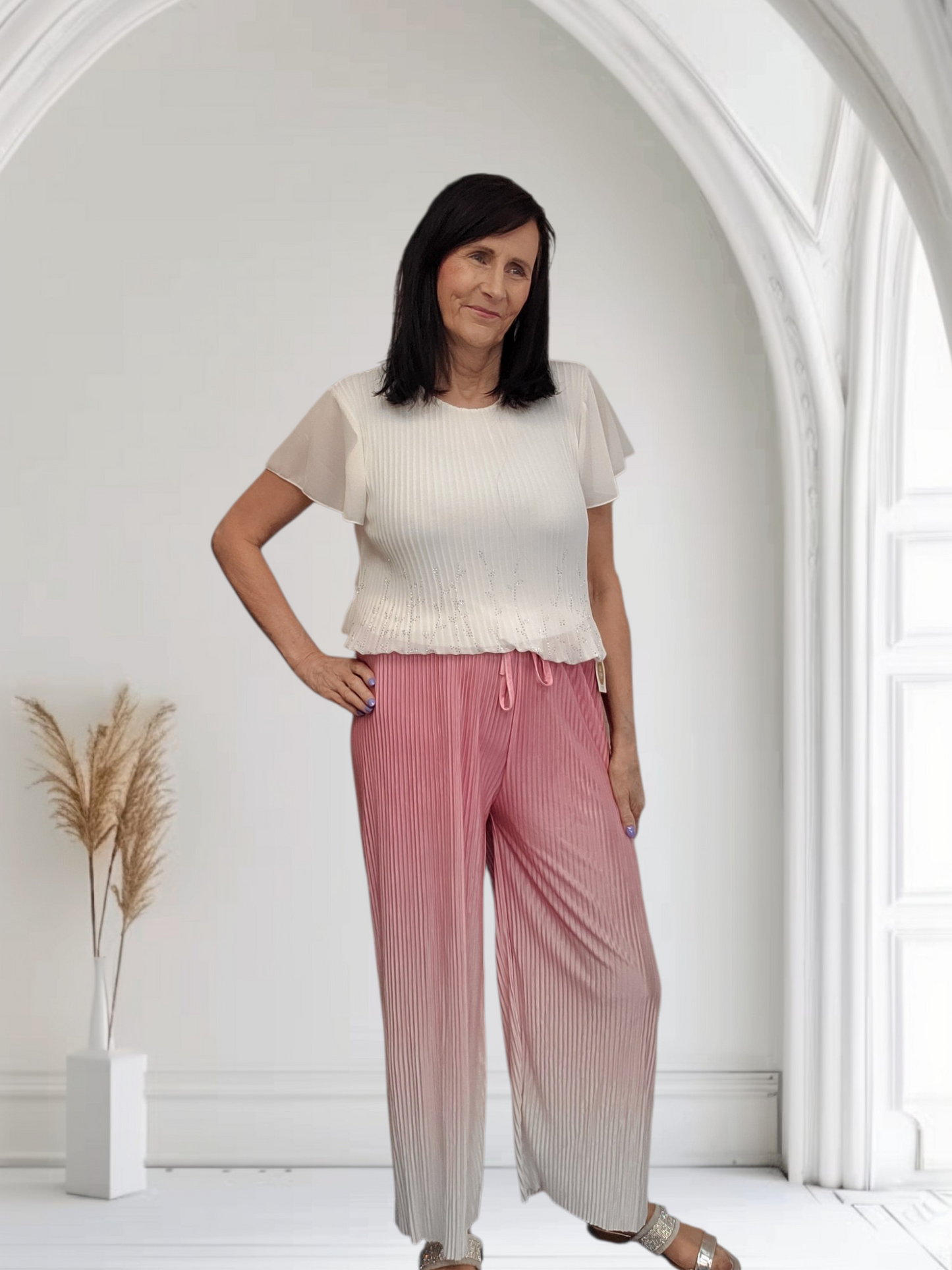 Women’s Ombre Trousers – Stretch Fit Elastic Waist Pants - Couture Boutique