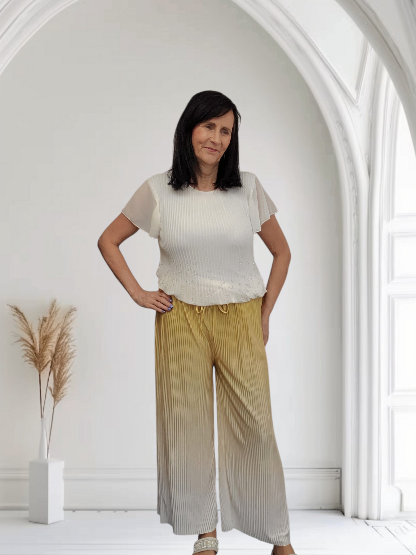 Women’s Ombre Trousers – Stretch Fit Elastic Waist Pants - Couture Boutique